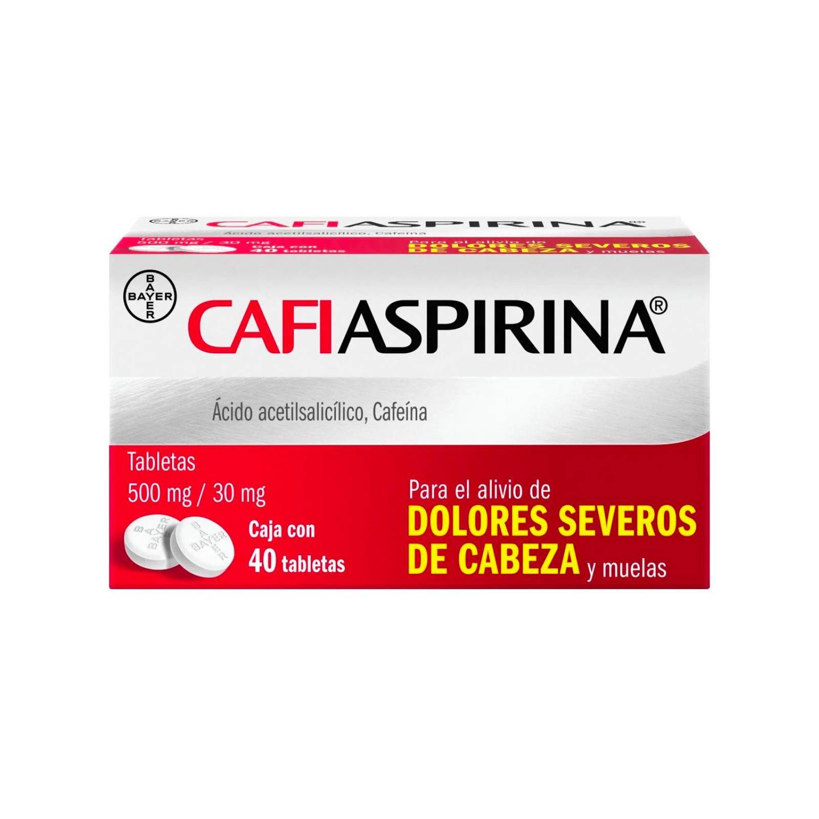 Tabletas Cafiaspirina 40 piezas 