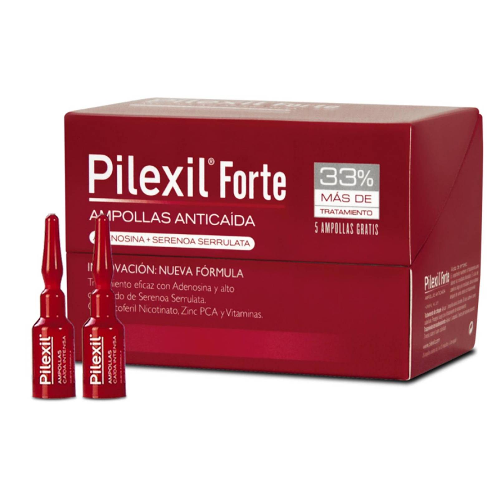 Tratamiento Anticaída Pilexil Forte 15+5 Ampolletas de 5 ml