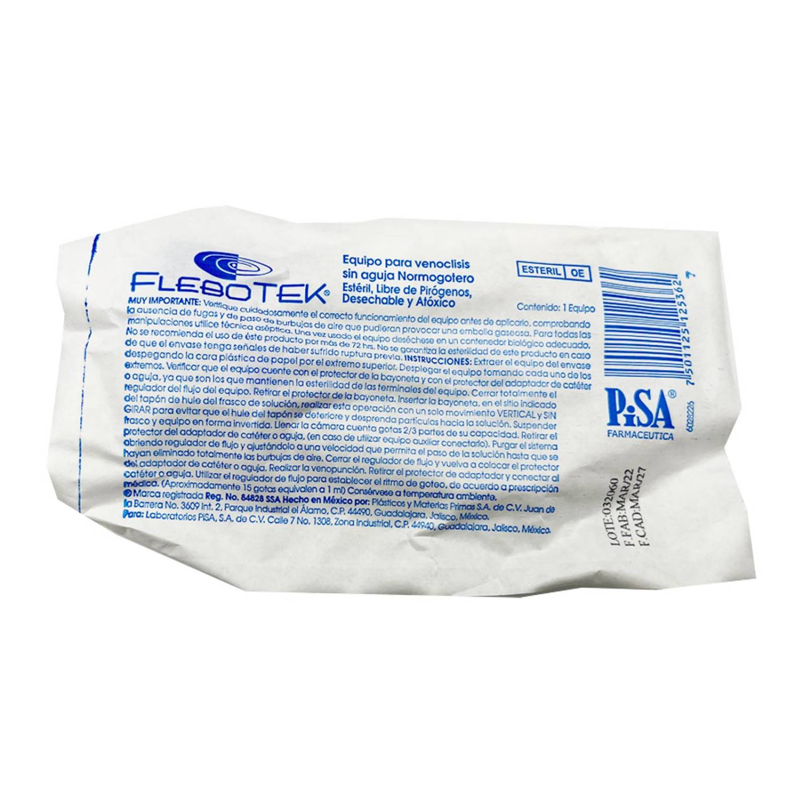 Equipo para Venoclisis Flebotek 1 pieza 