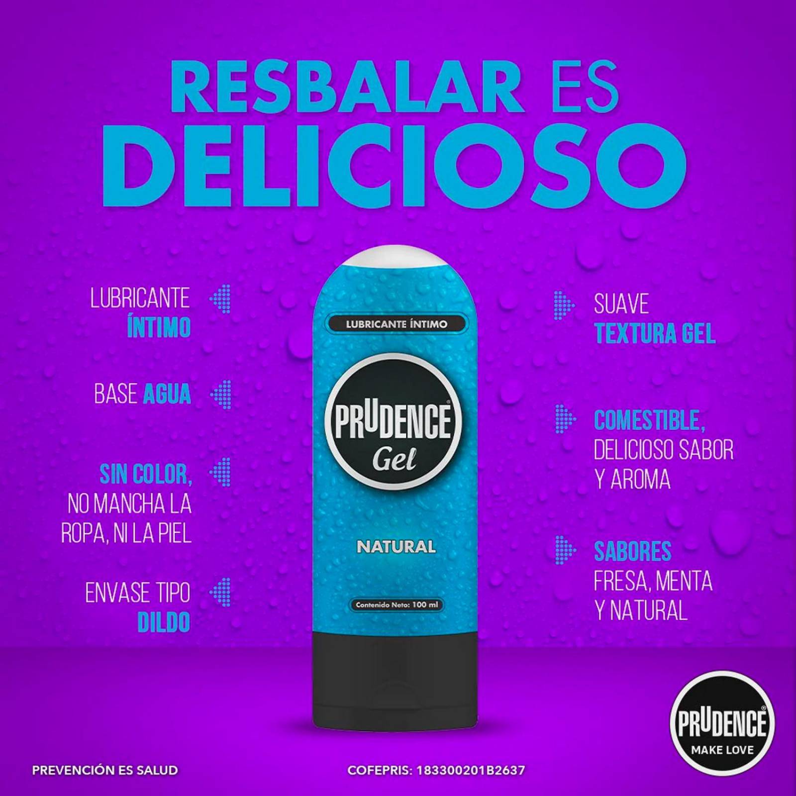 Lubricante Íntimo Prudence Gel Natural 100 ml