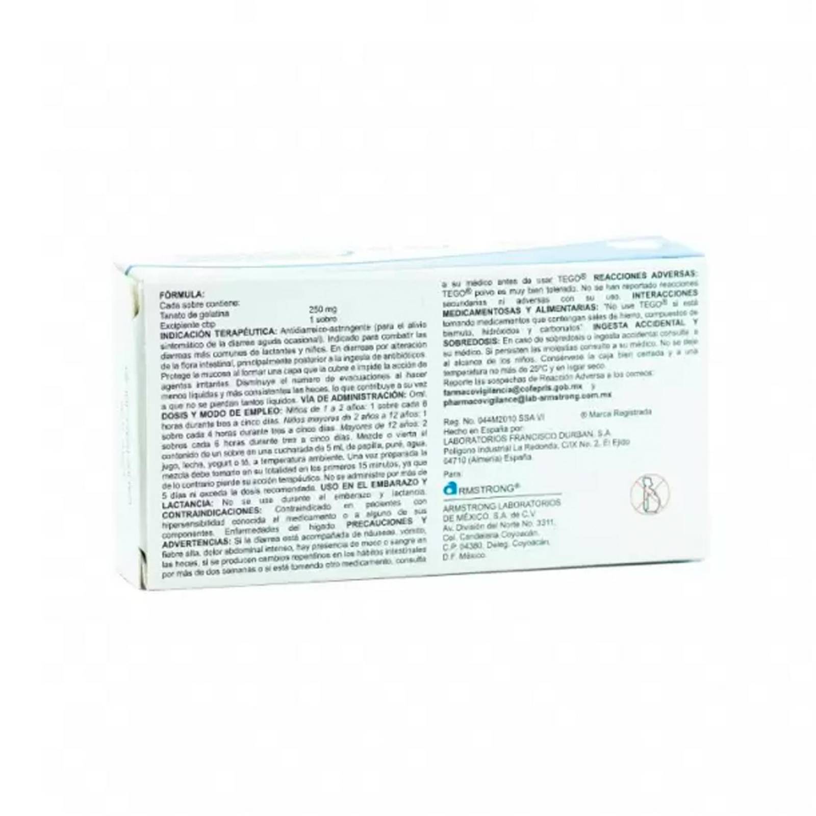 Antidiarreico Tego 250 mg 20 sobres 