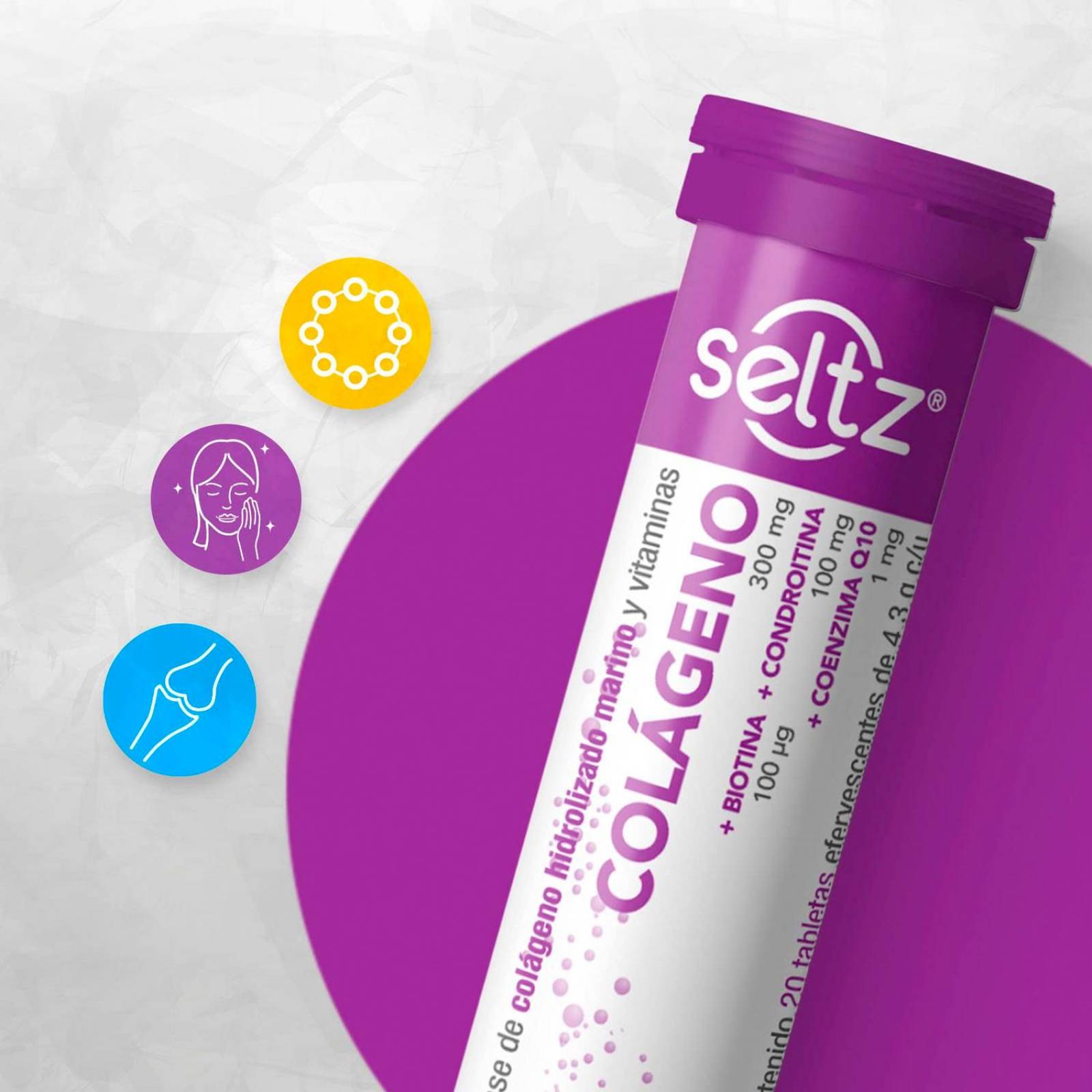 Suplemento Alimenticio Seltz Colágeno 300 mg 20 Tabletas