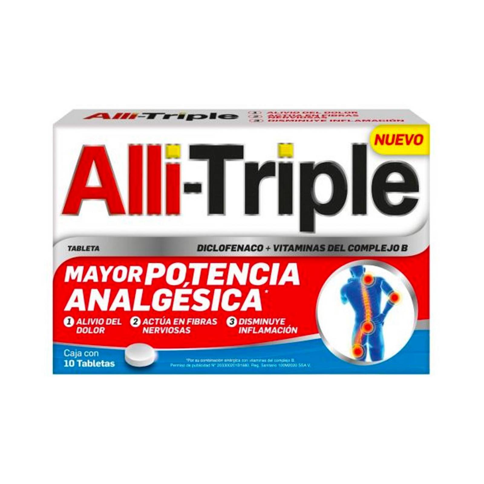 Tabletas Alli-Triple 10 Piezas 