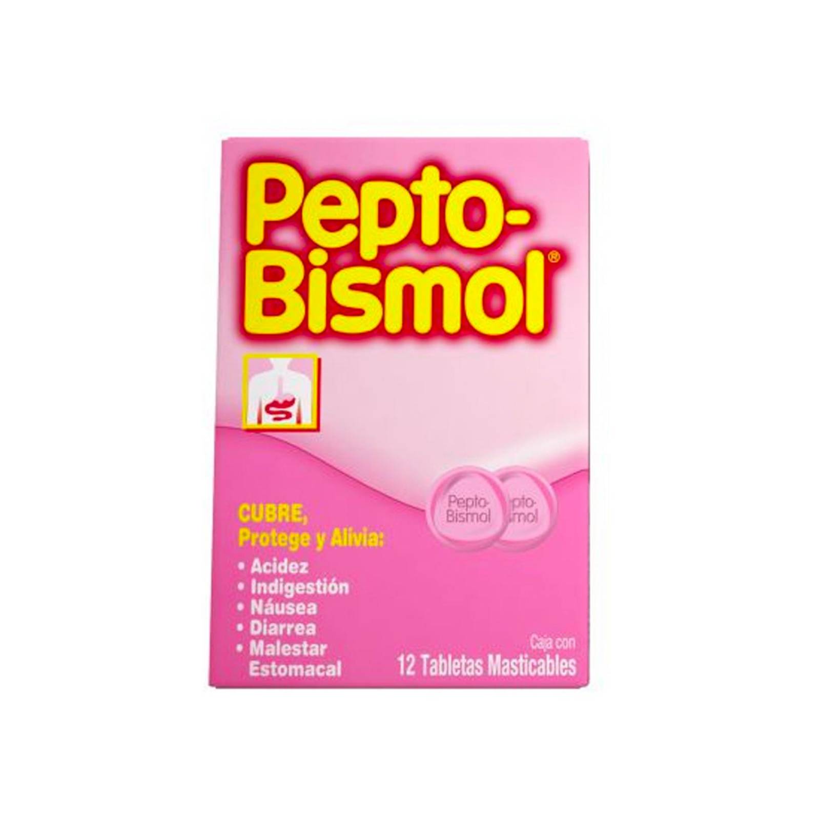 Tabletas Masticables Pepto-Bismol 12 piezas