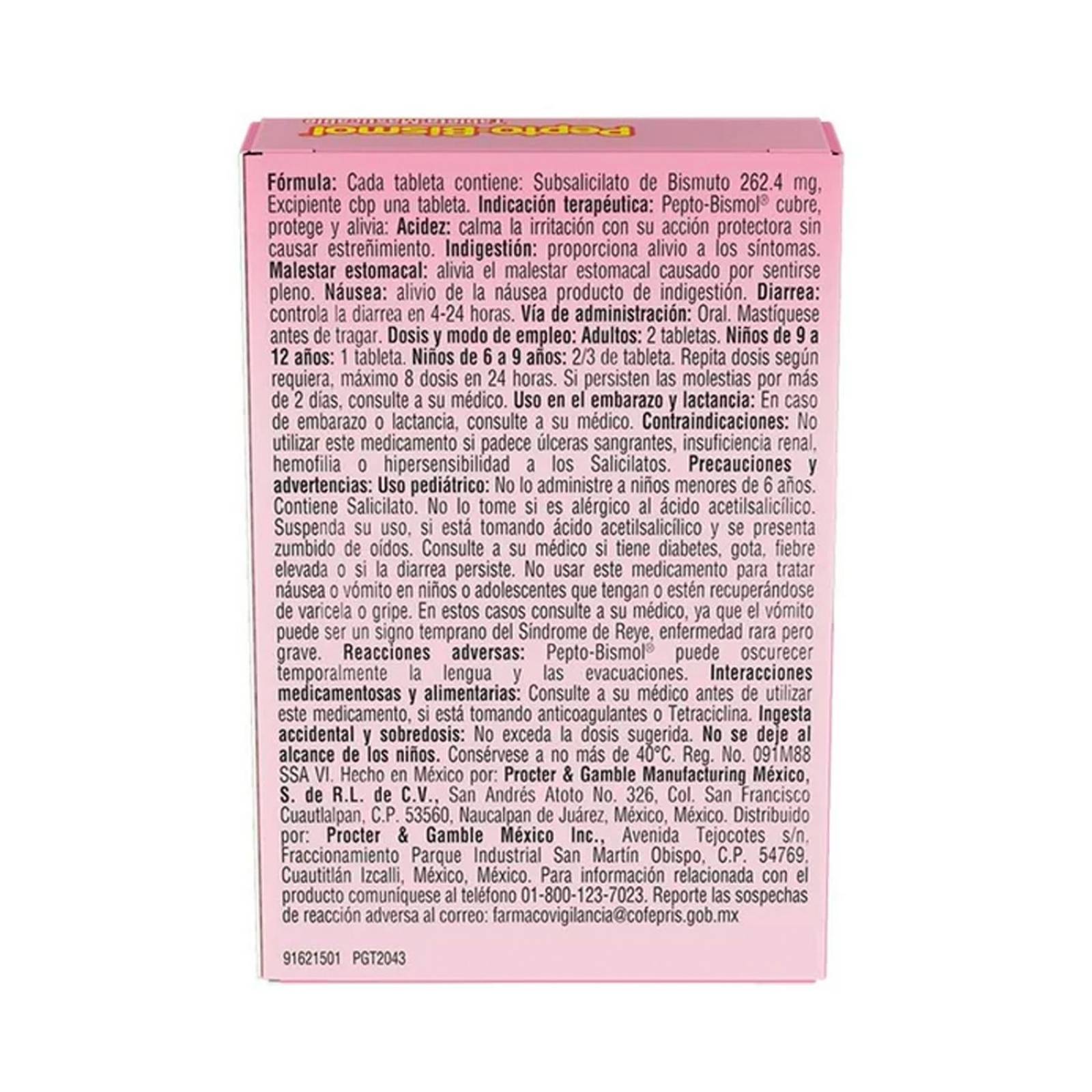 Tabletas Masticables Pepto-Bismol 12 piezas