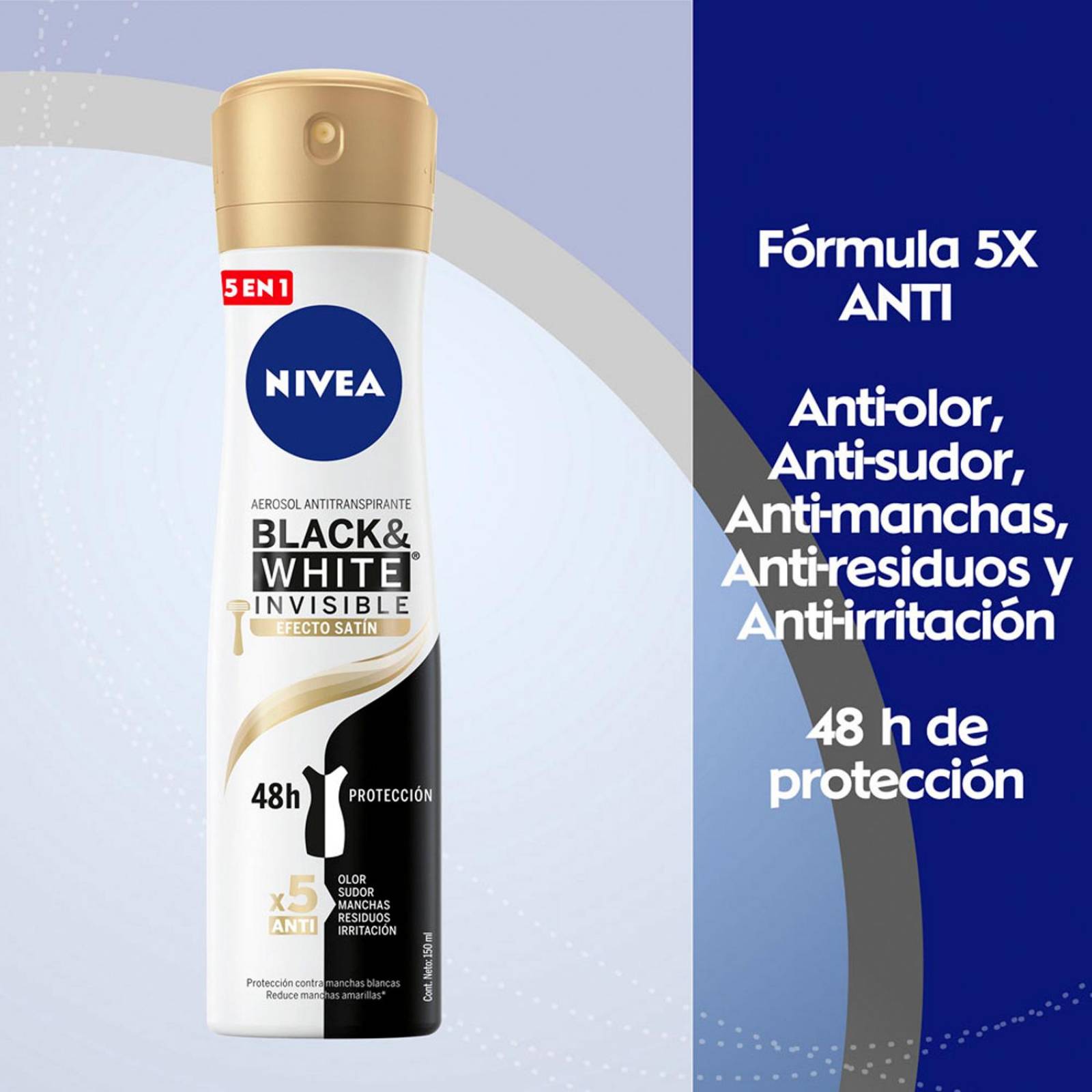 Antitranspirante Nivea Invisible Efecto Satín 150 ml