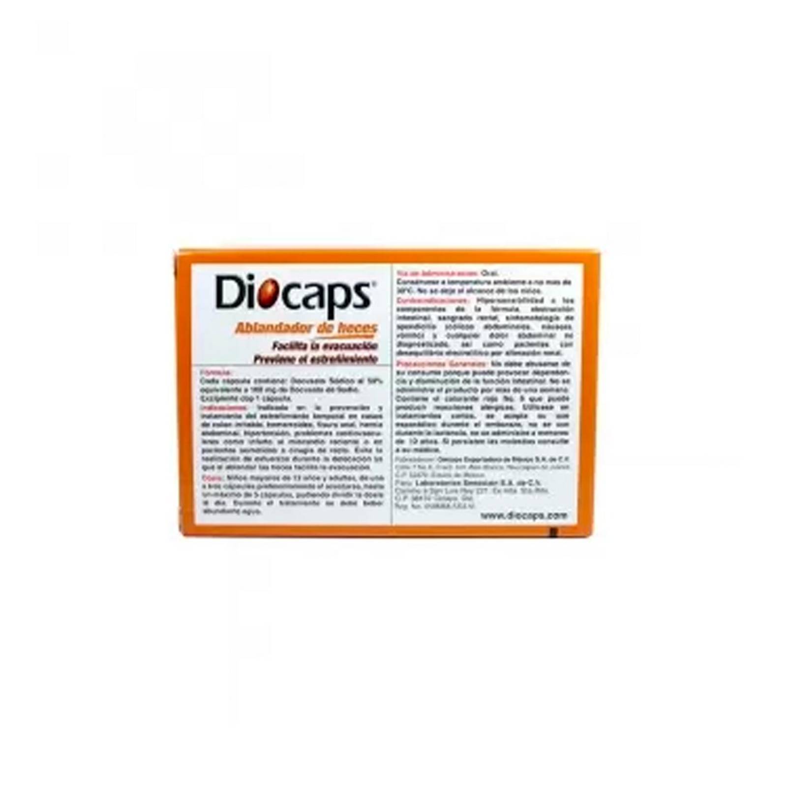 Ablandador de Heces Diocaps 30 Cápsulas