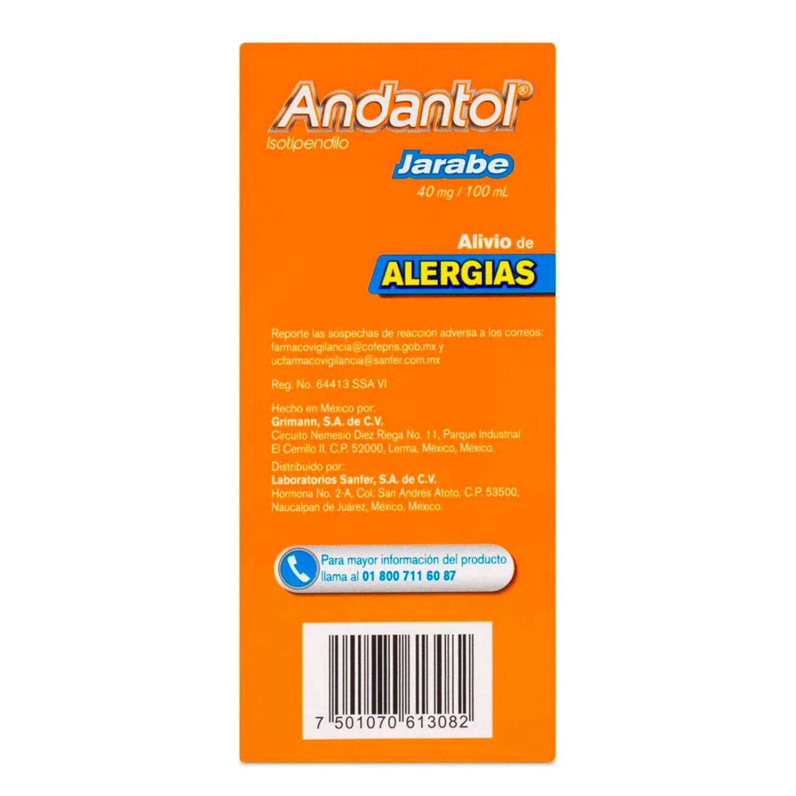 Jarabe Andantol Antihistamínico 115 ml 