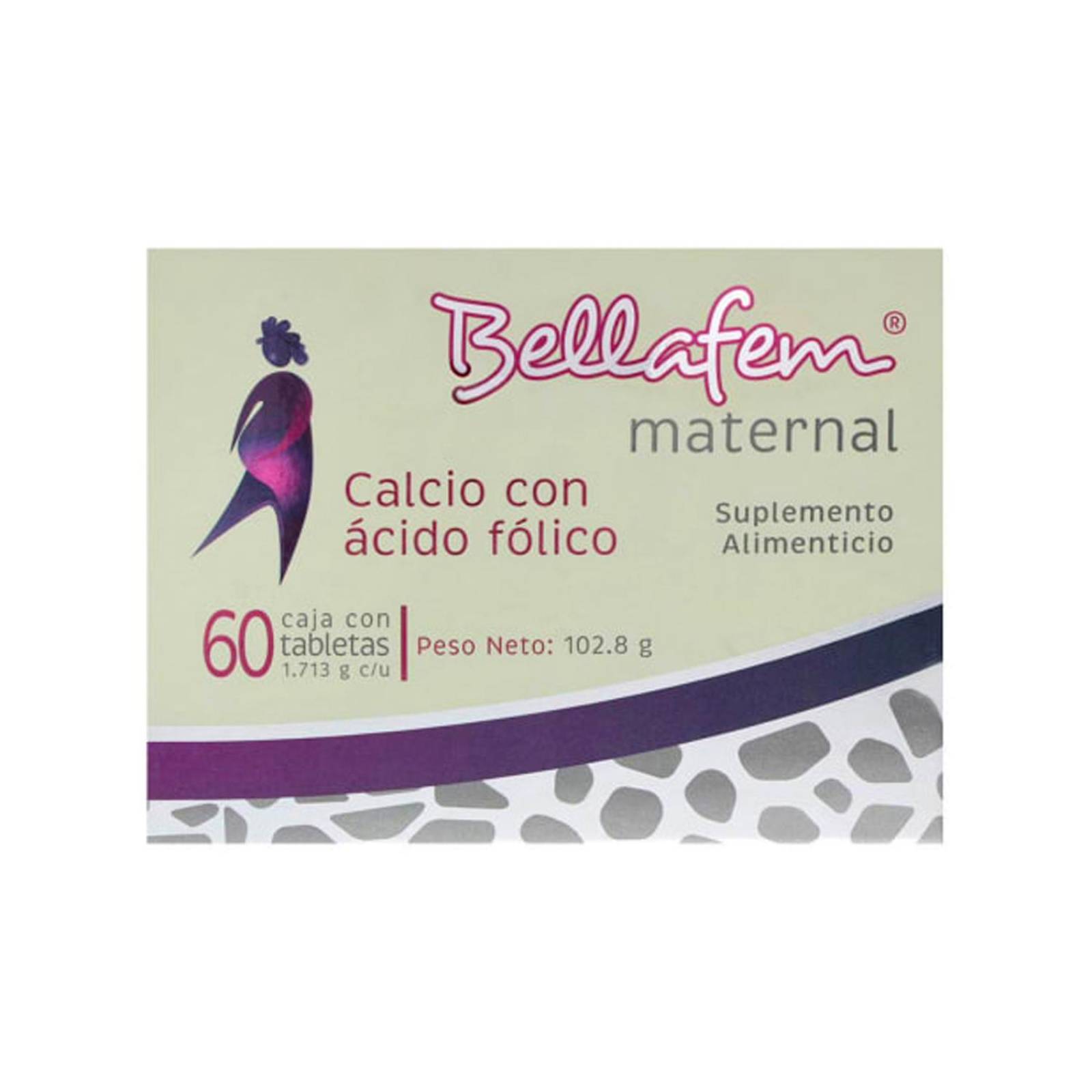 Suplemento Alimenticio Bellafem Maternal 60 Tabletas 