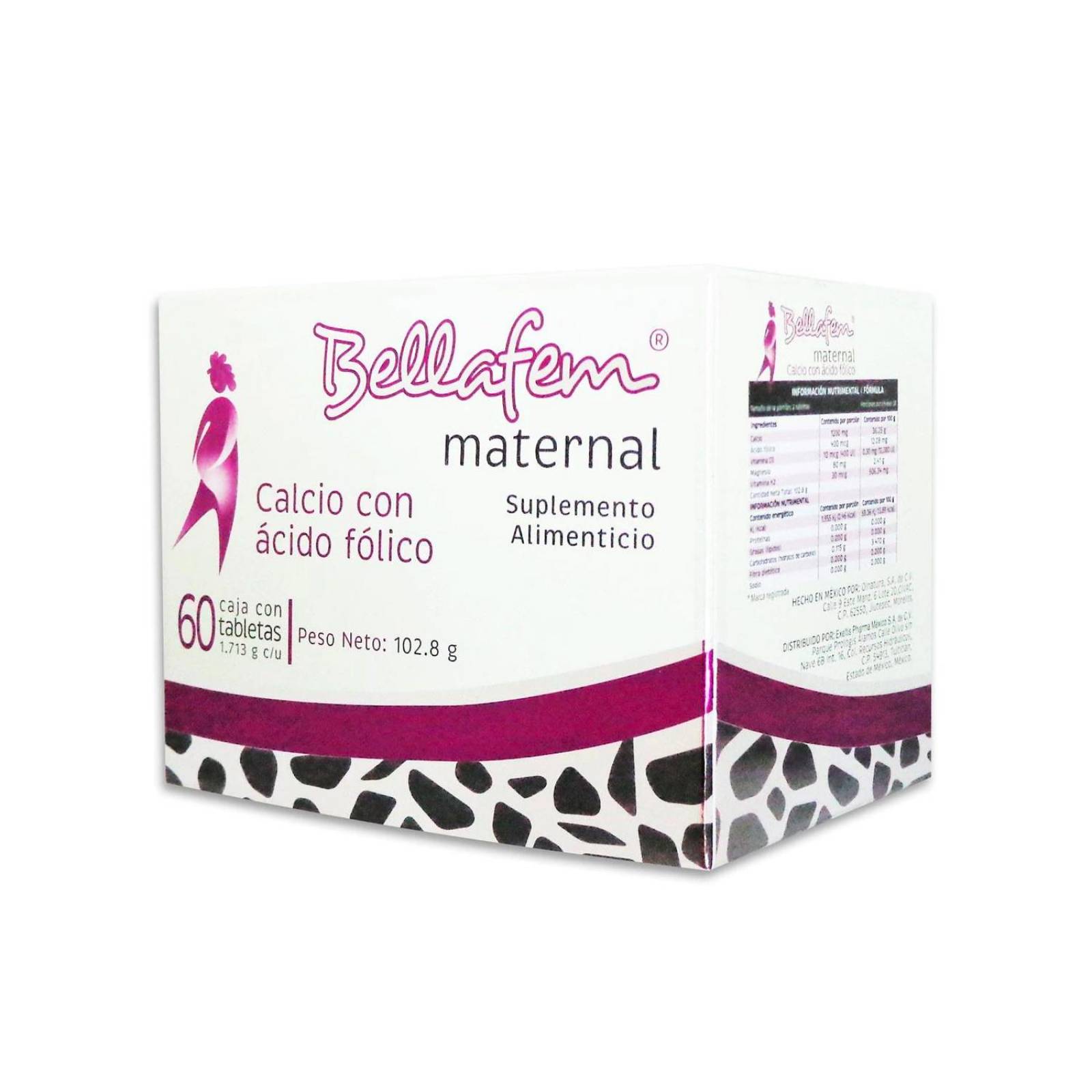 Suplemento Alimenticio Bellafem Maternal 60 Tabletas 