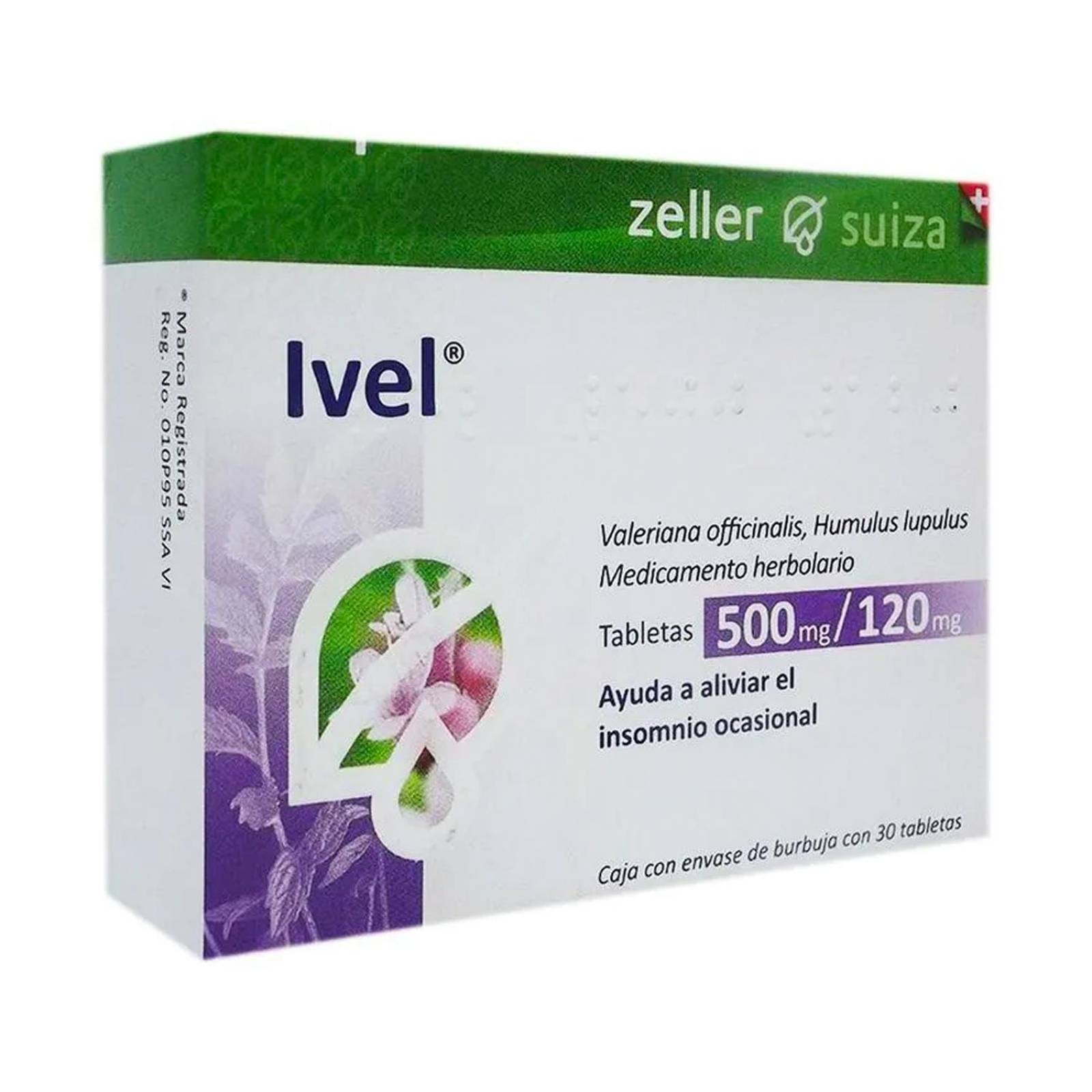 Medicamento Herbolario Ivel 500 mg 30 tabletas