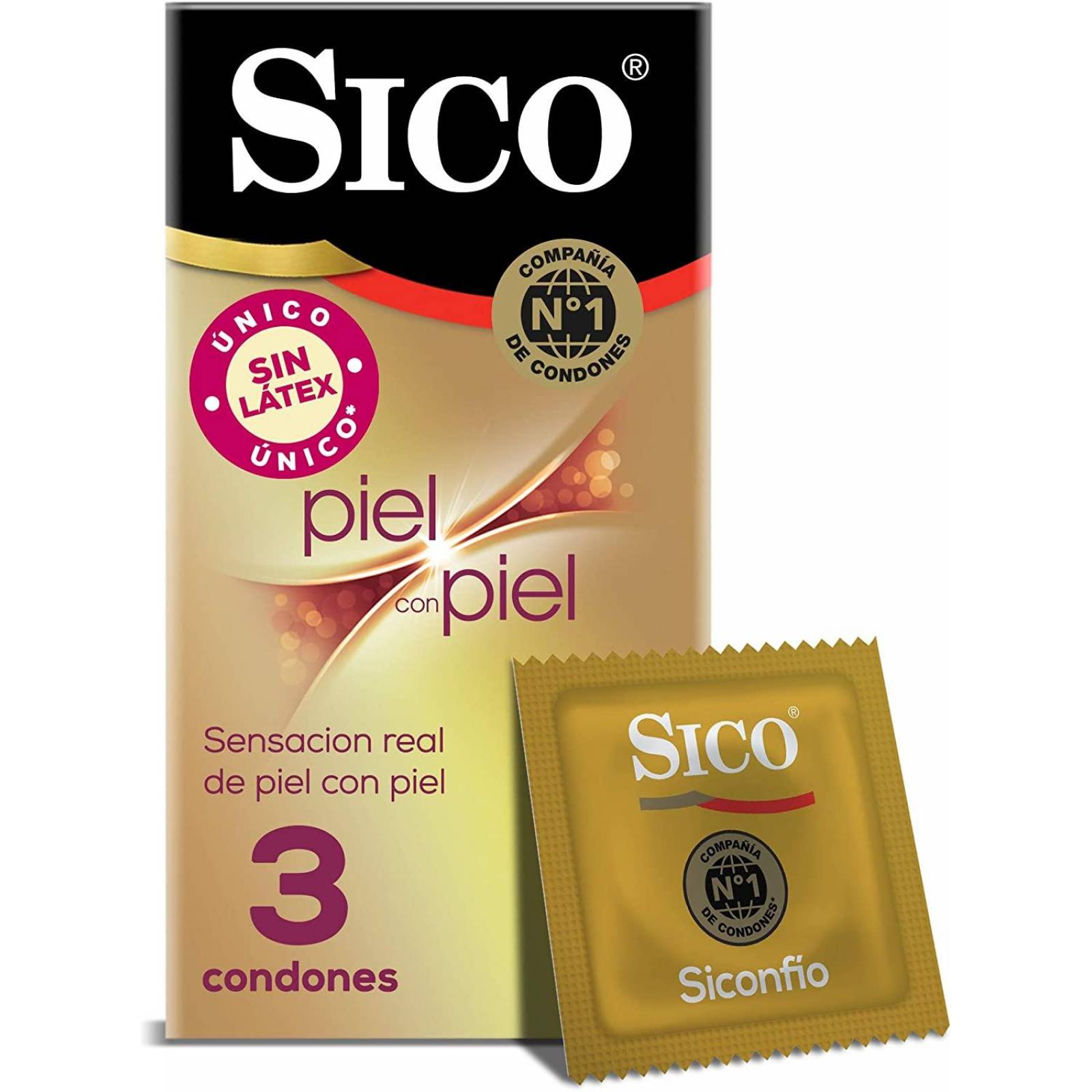 Preservativos Sico Piel con Piel 3 piezas 