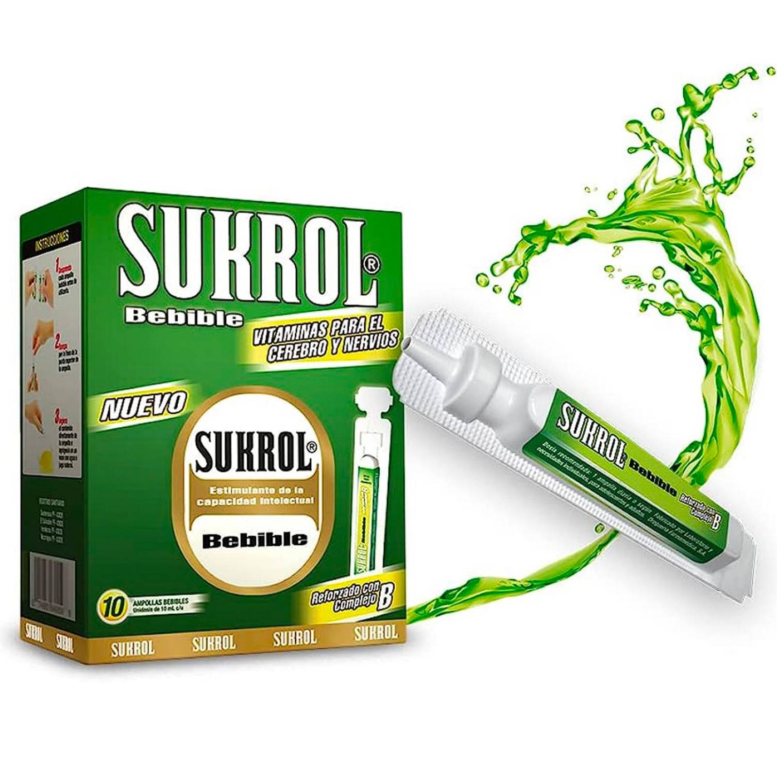 Suplemento Alimenticio Sukrol Bebible 10 ampolletas de 10 ml 