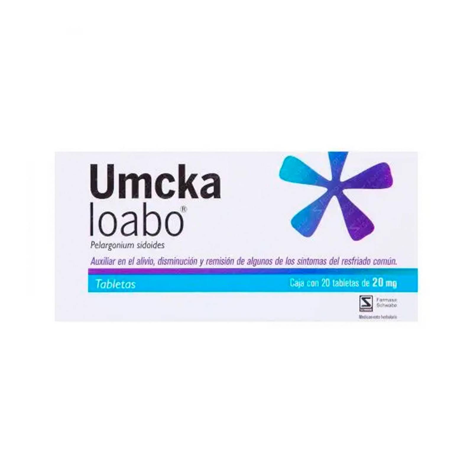 Pelargonium Sidoides Umckaloabo 20 mg 20 tabletas 