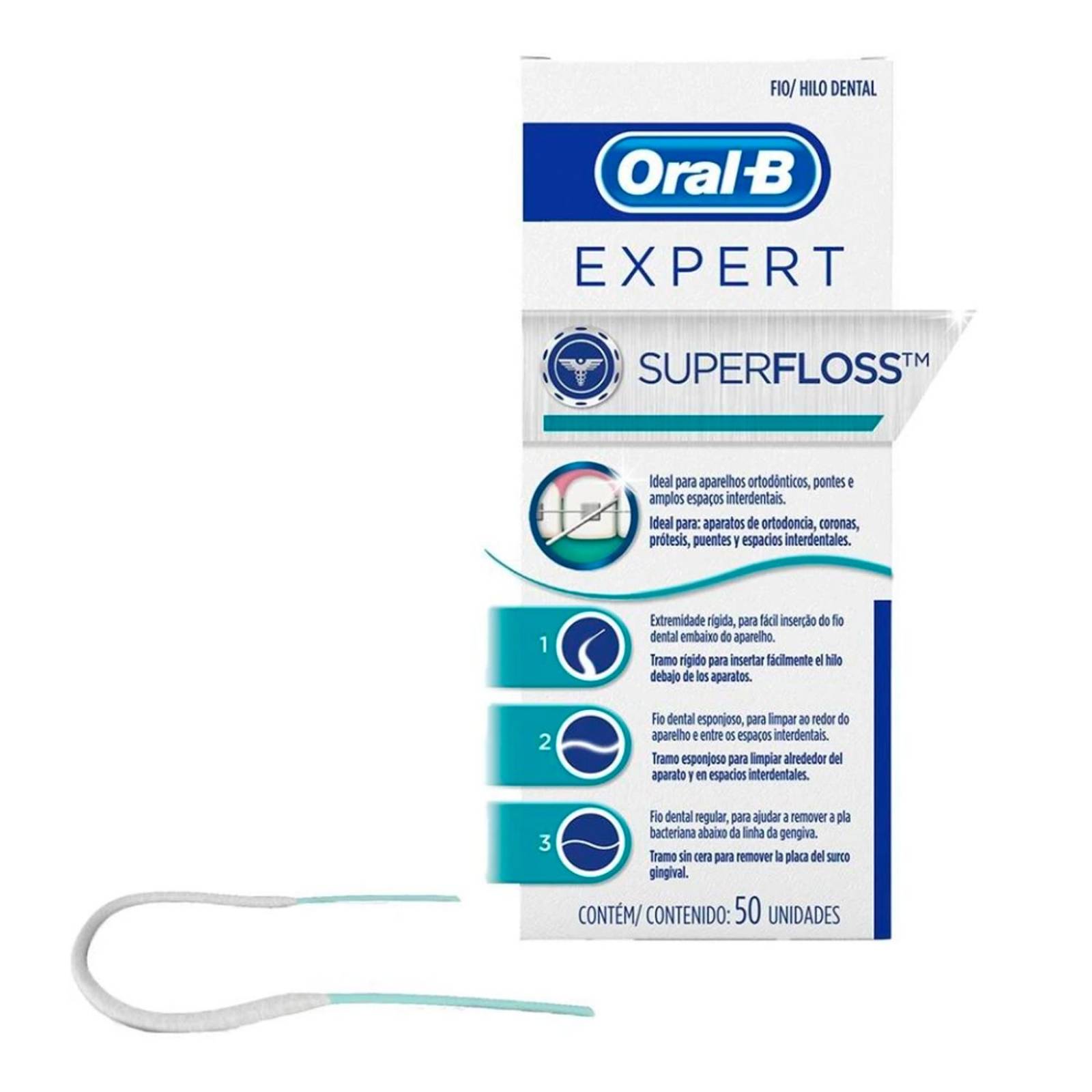 Hilo Dental Oral-B Super Floss 50 piezas 