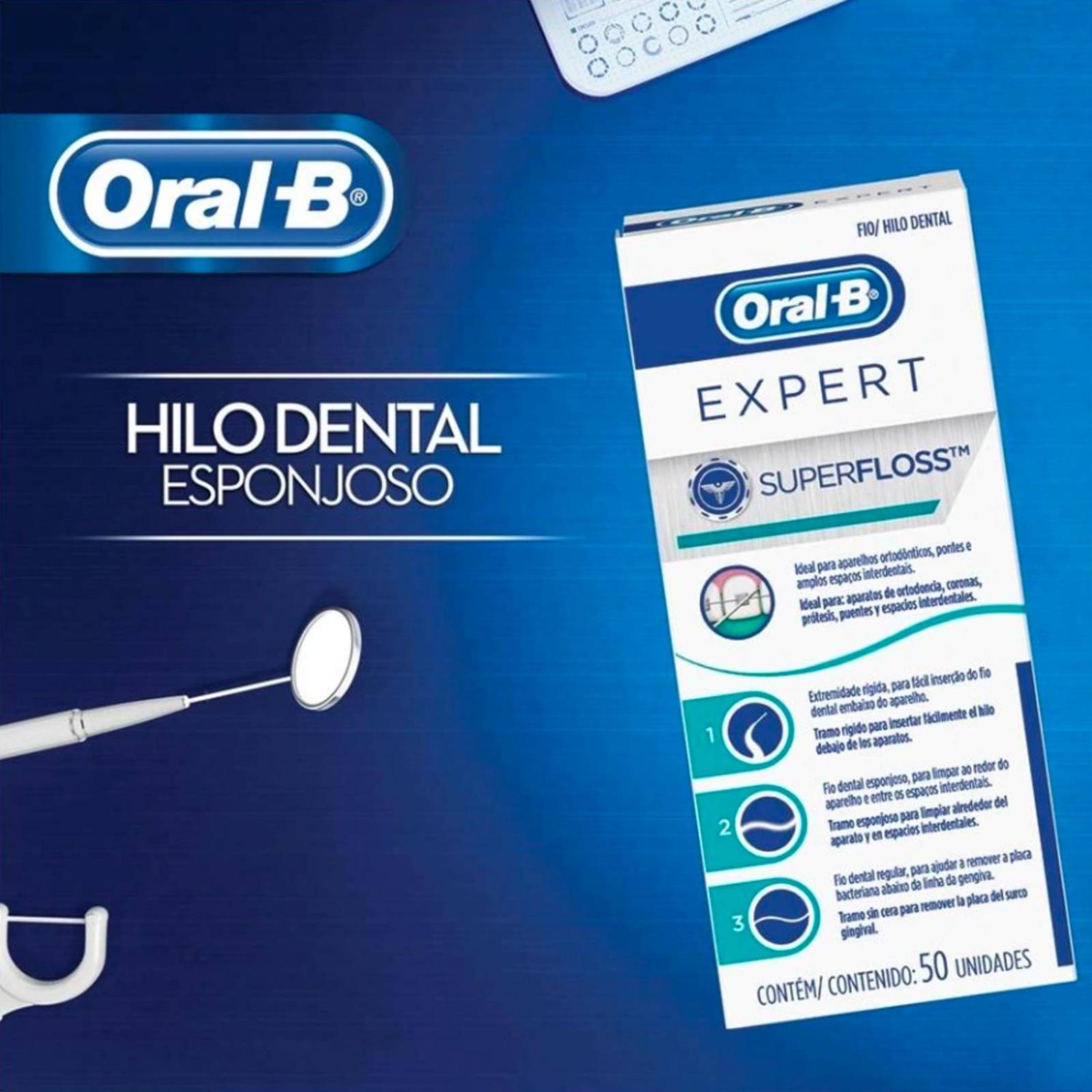 Hilo Dental Oral-B Super Floss 50 piezas 