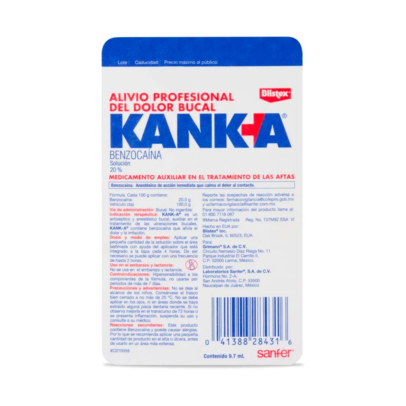 Solución Kank-A con Aplicador 9.7 ml