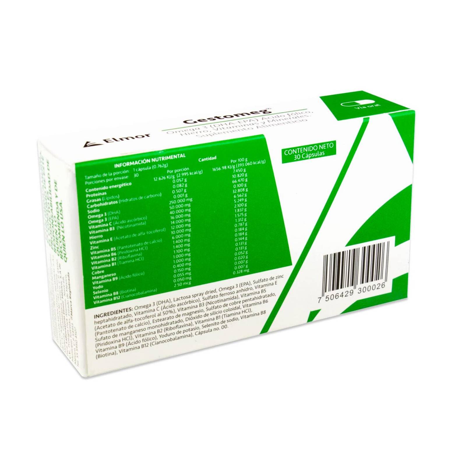 Suplemento Alimenticio Gestomeg 30 Cápsulas 