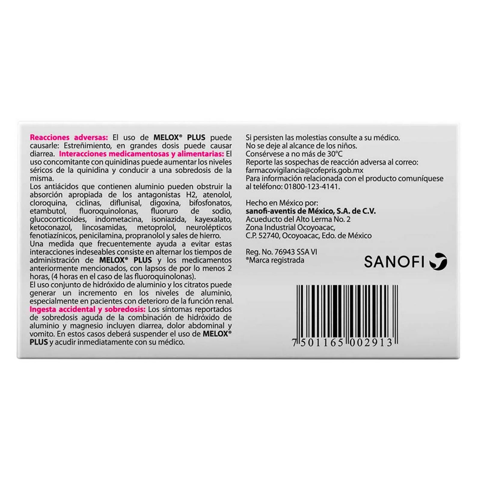 Tabletas Masticables Melox Plus Sabor Cereza 50 piezas