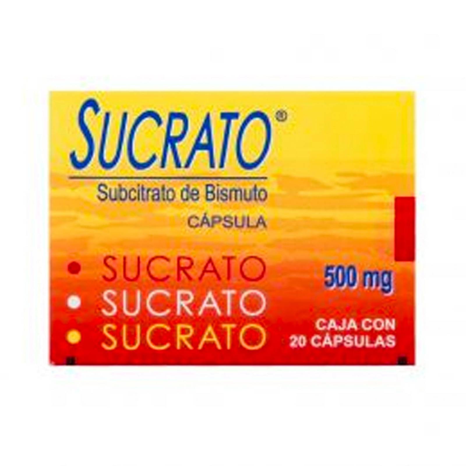 Subcitrato de Bismuto Sucrato 500 mg 20 Cápsulas 