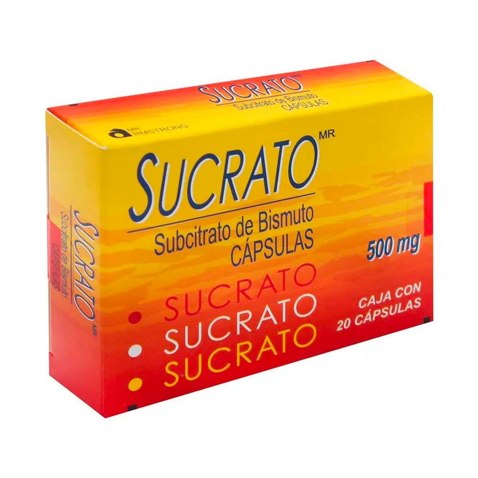 Subcitrato de Bismuto Sucrato 500 mg 20 Cápsulas 