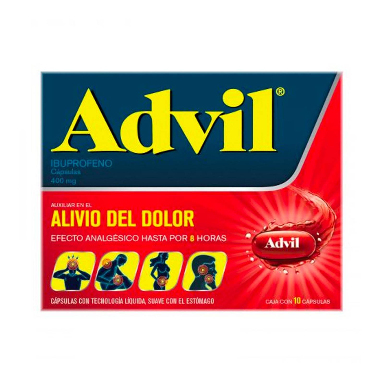 Ibuprofeno Advil 400 mg 10 Cápsulas