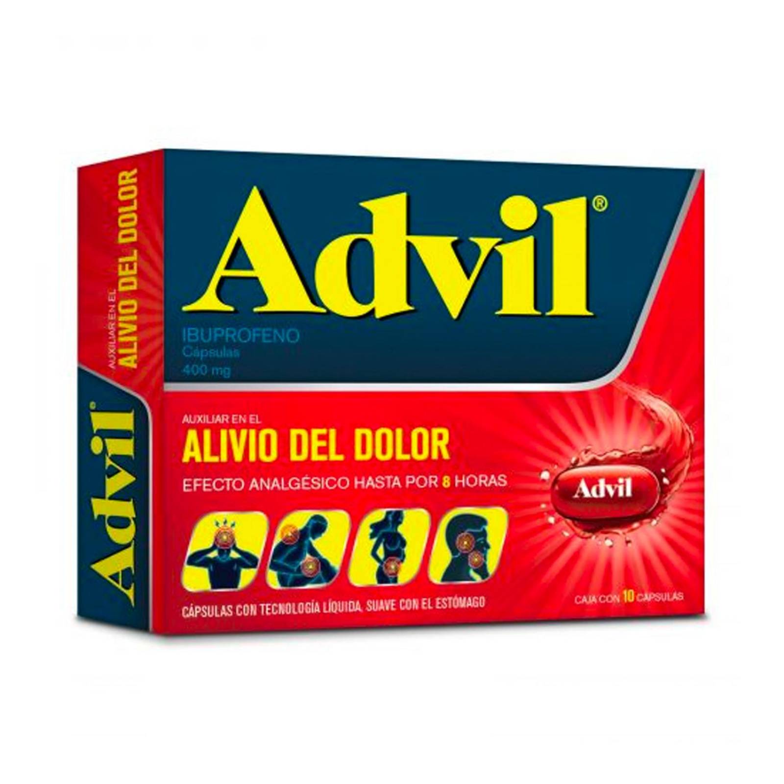 Ibuprofeno Advil 400 mg 10 Cápsulas