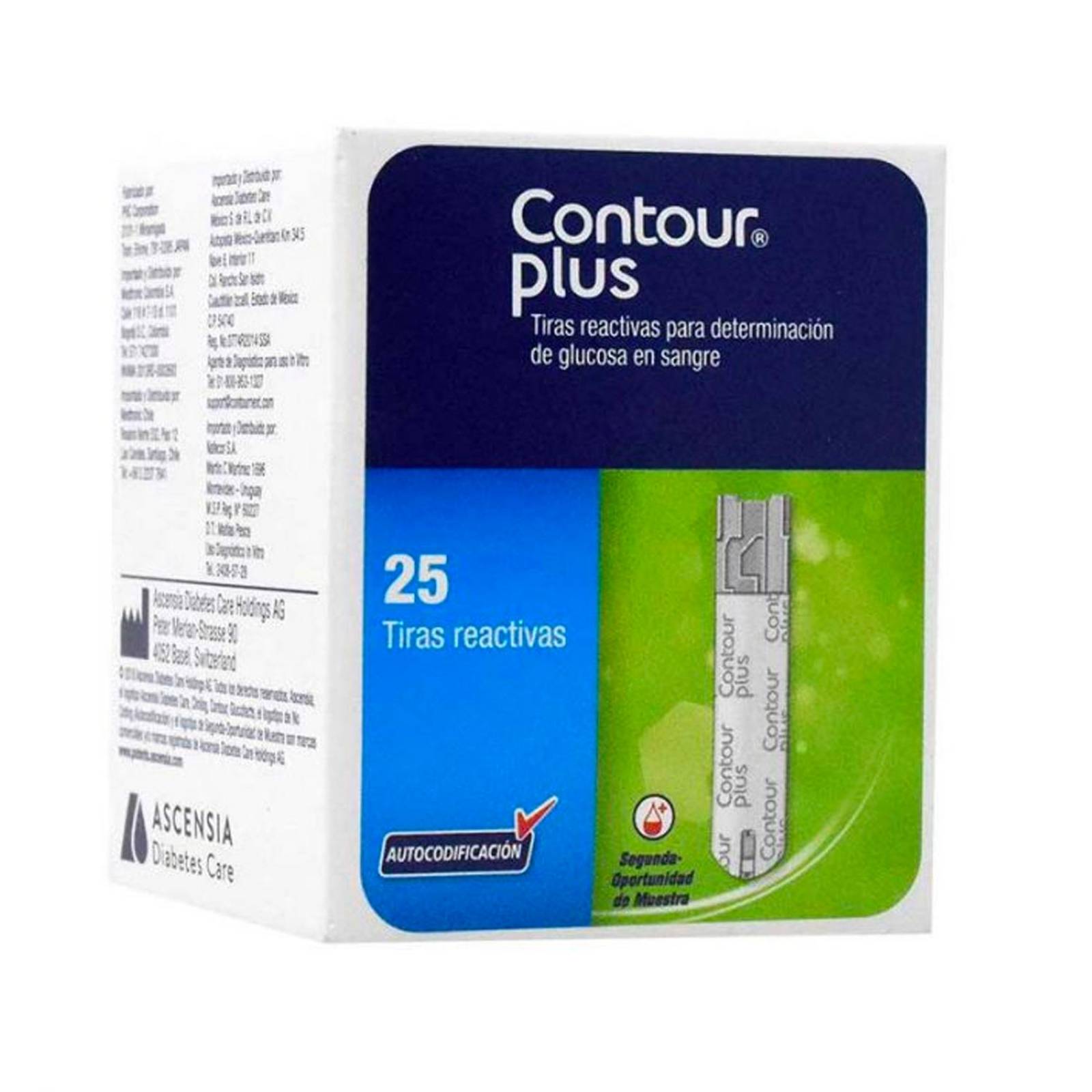 Tiras Reactivas Contour Plus 25 piezas 