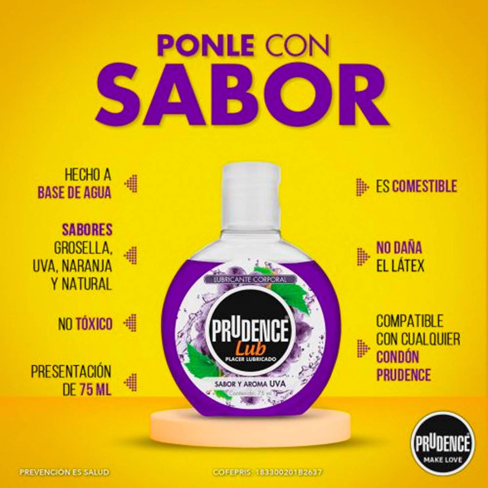 Lubricante Corporal Prudence Lub Uva 75 ml 