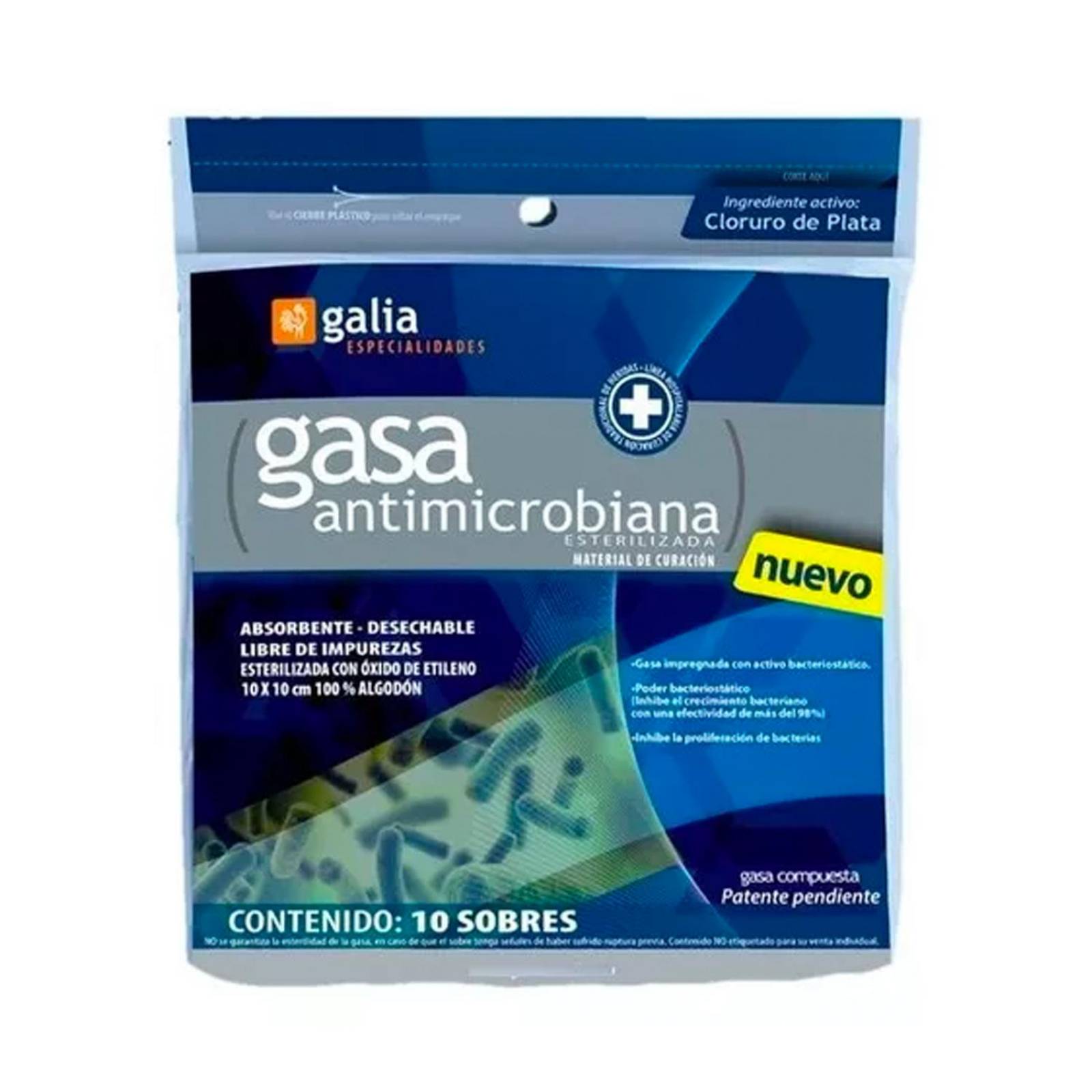 Gasa Esterilizada Galia 10x10cm 10 piezas 