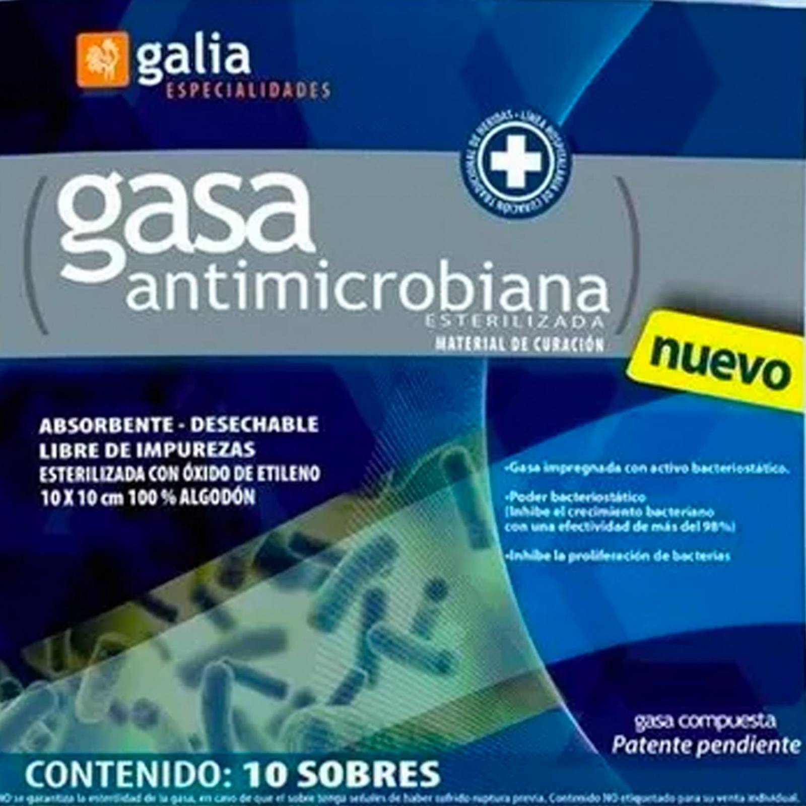 Gasa Esterilizada Galia 10x10cm 10 piezas 