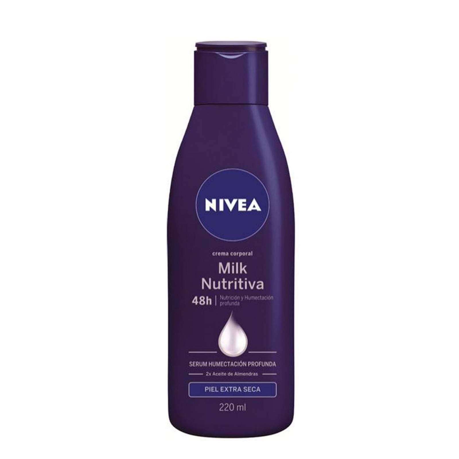 Crema Corporal Nivea Milk Nutritiva Piel Extra Seca 220 ml 