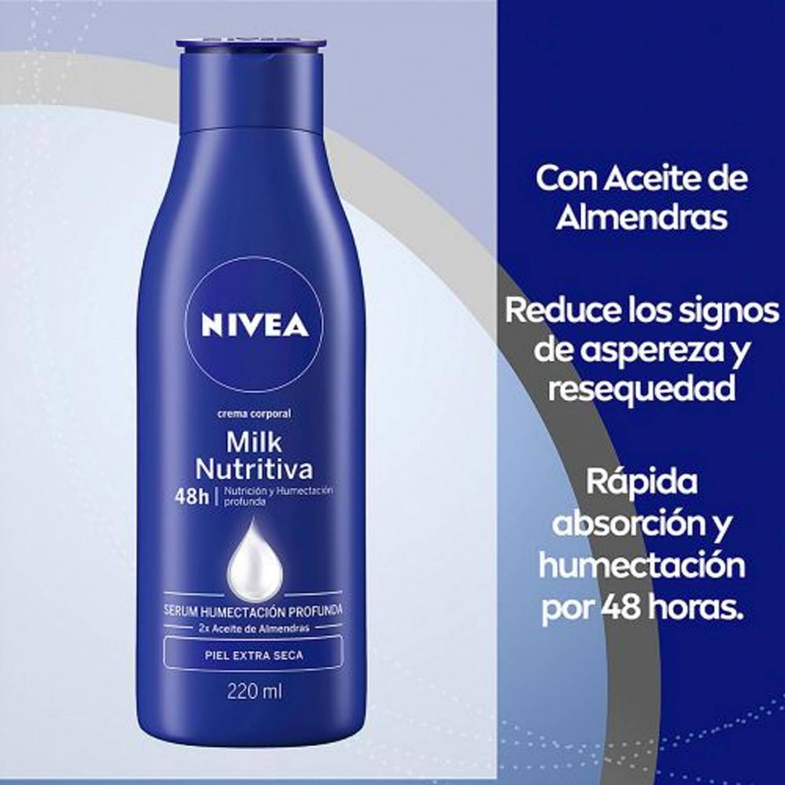 Crema Corporal Nivea Milk Nutritiva Piel Extra Seca 220 ml 