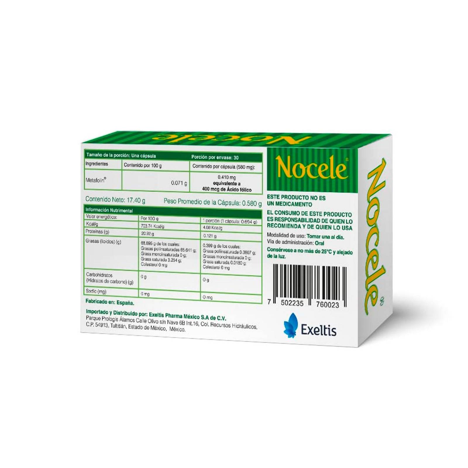 Suplemento Alimenticio Nocele 30 Cápsulas