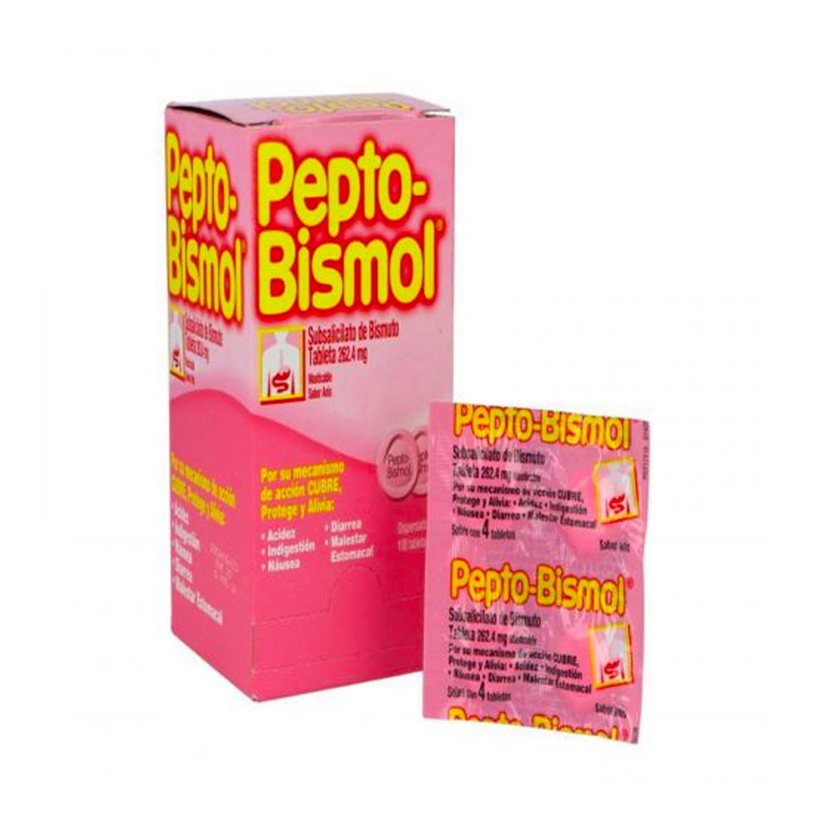 Antiácido Pepto-Bismol 100 tabletas masticables 