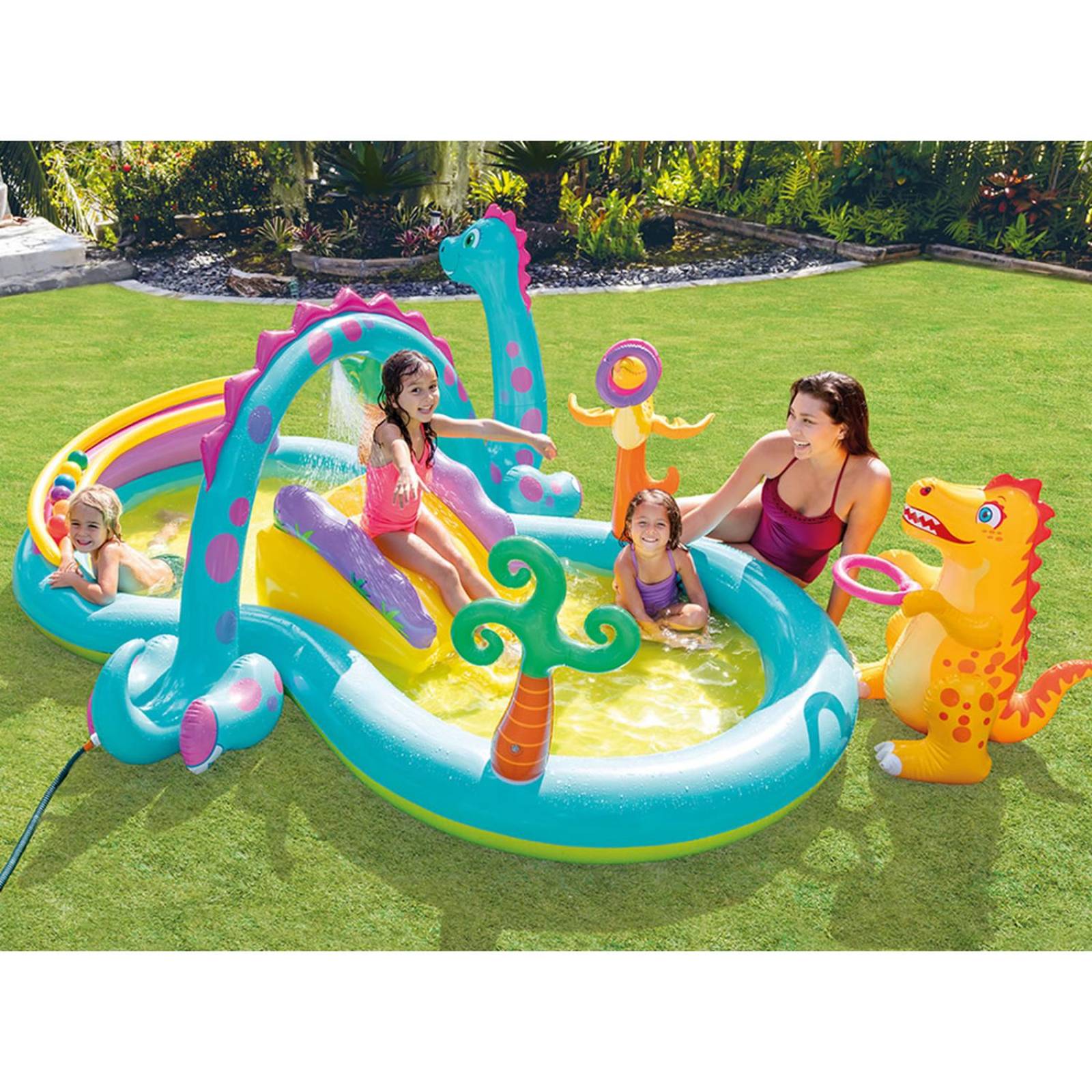 Alberca con Set de Juegos de Brontosaurio Intex