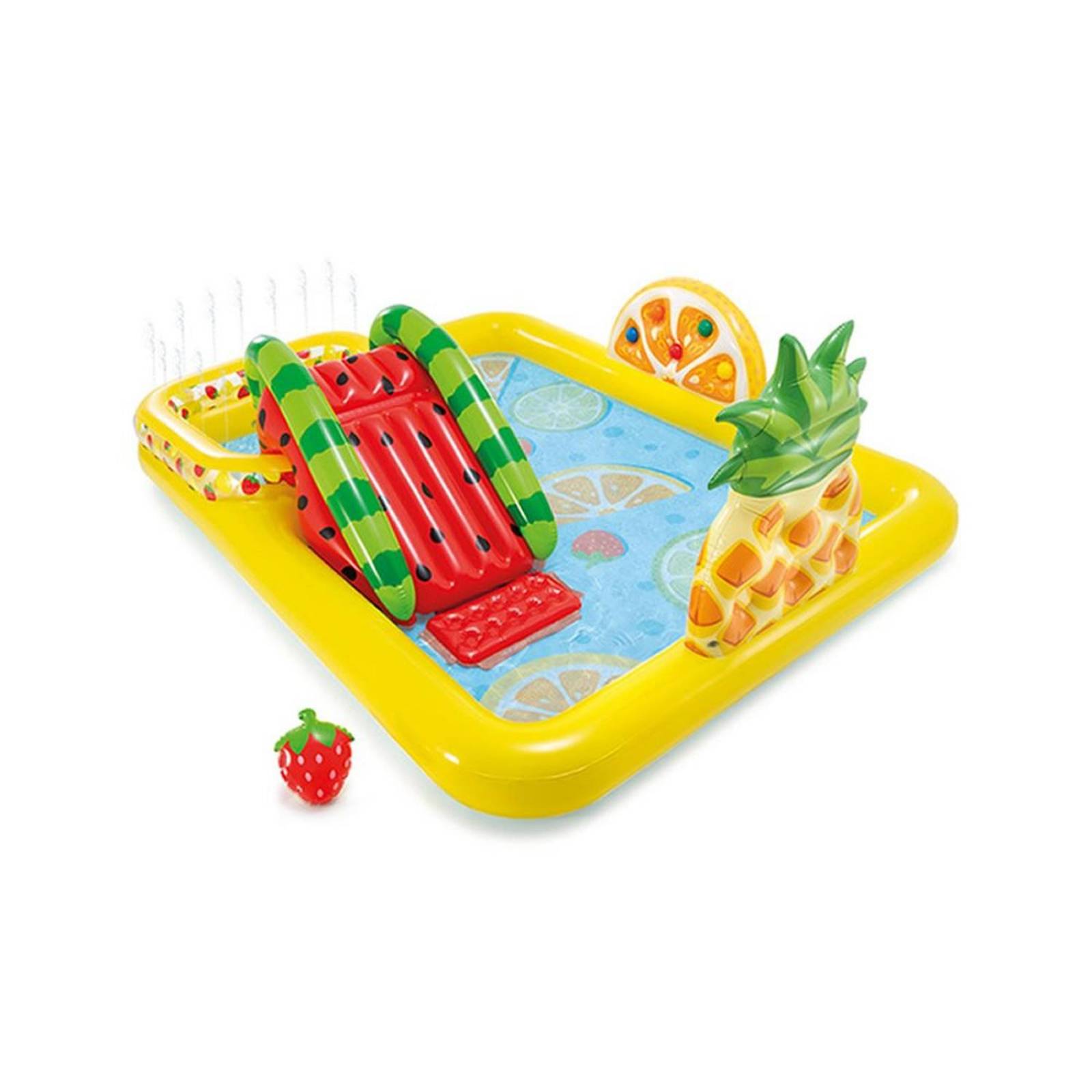 Alberca con Set de Juegos Frutales y Resbaladilla Intex 57158 