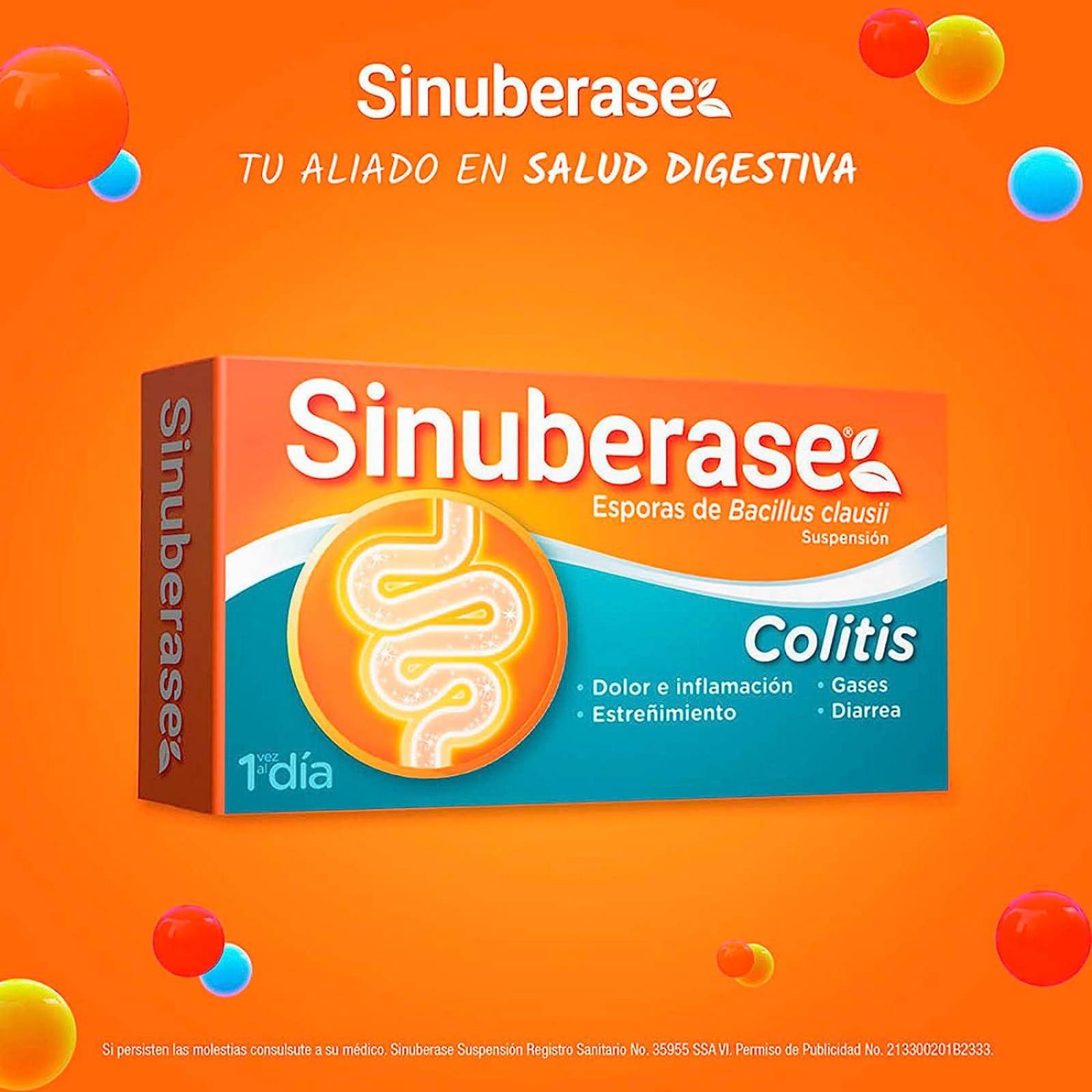 Probioticos Sinuberase 4 Billones UFC 20 Ampolletas de 5 ml 