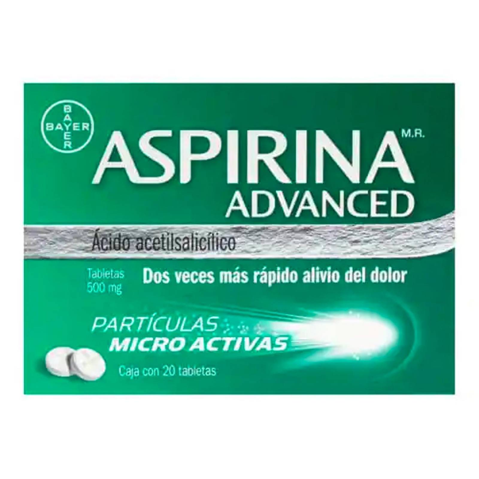 Ácido Acetilsalicílico Aspirina Advanced 20 Tabletas 