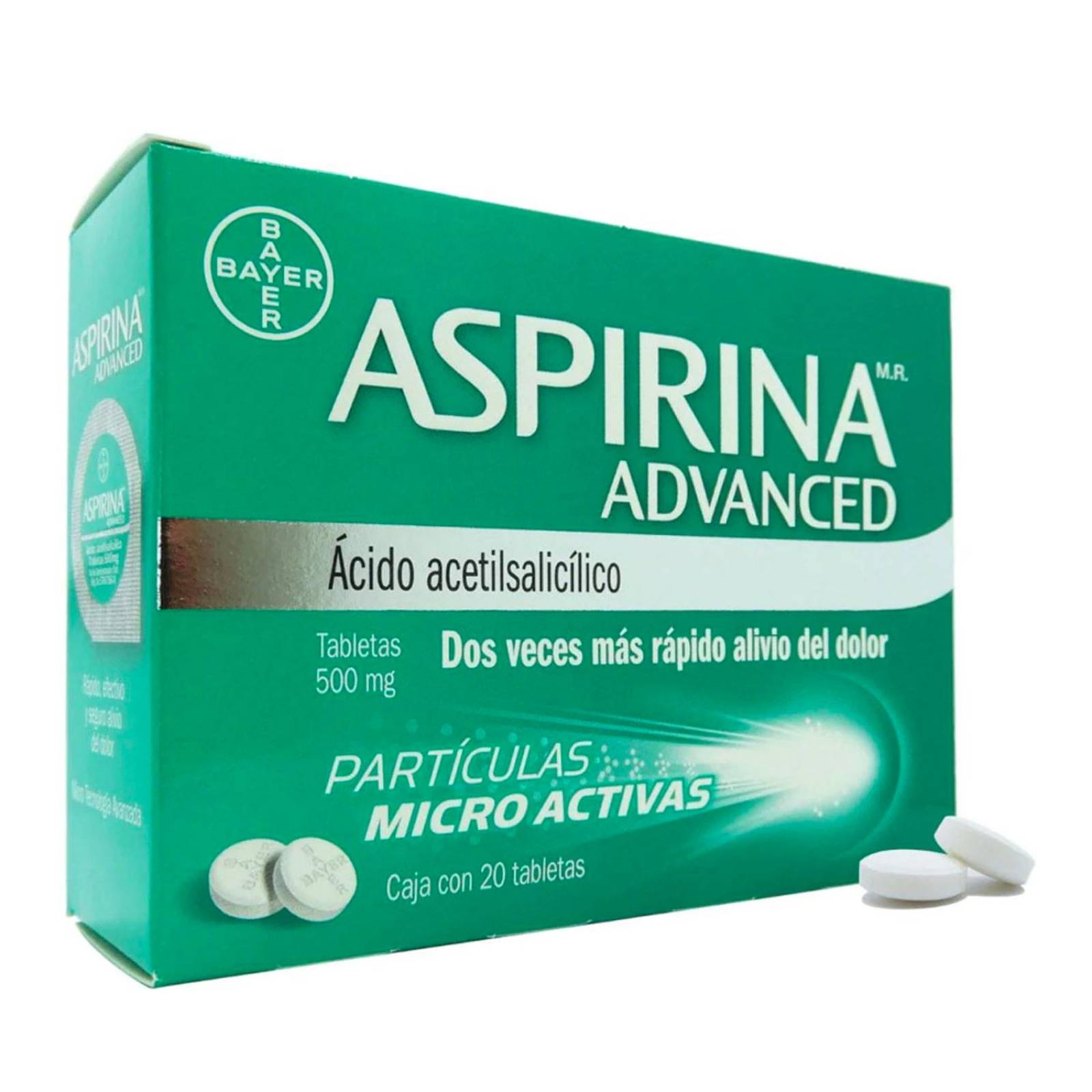Ácido Acetilsalicílico Aspirina Advanced 20 Tabletas 