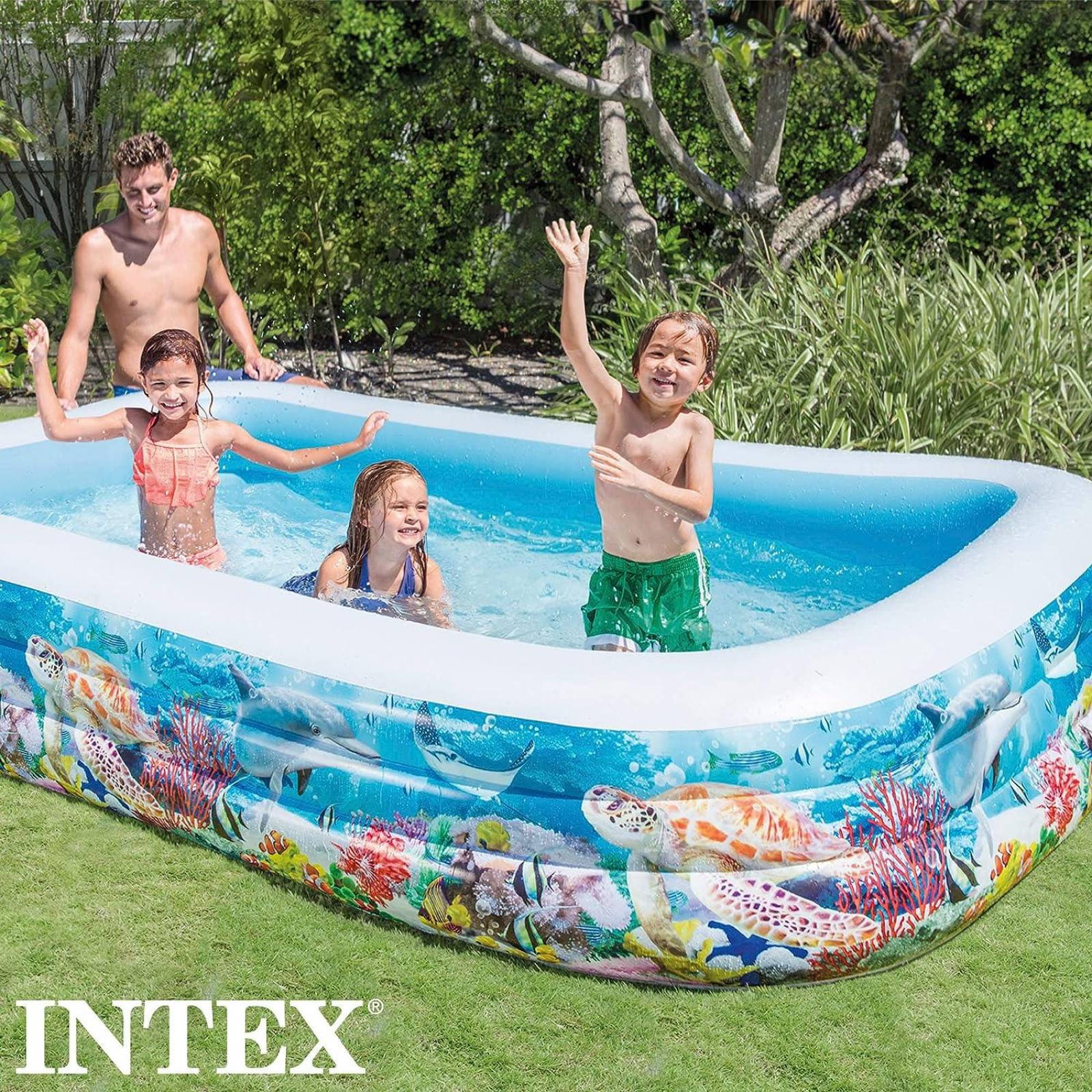 Alberca Inflable Rectangular Diseño Playa Intex 58485 