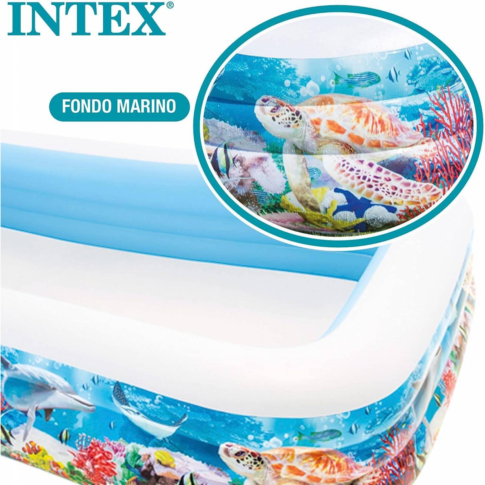Alberca Inflable Rectangular Diseño Playa Intex 58485 