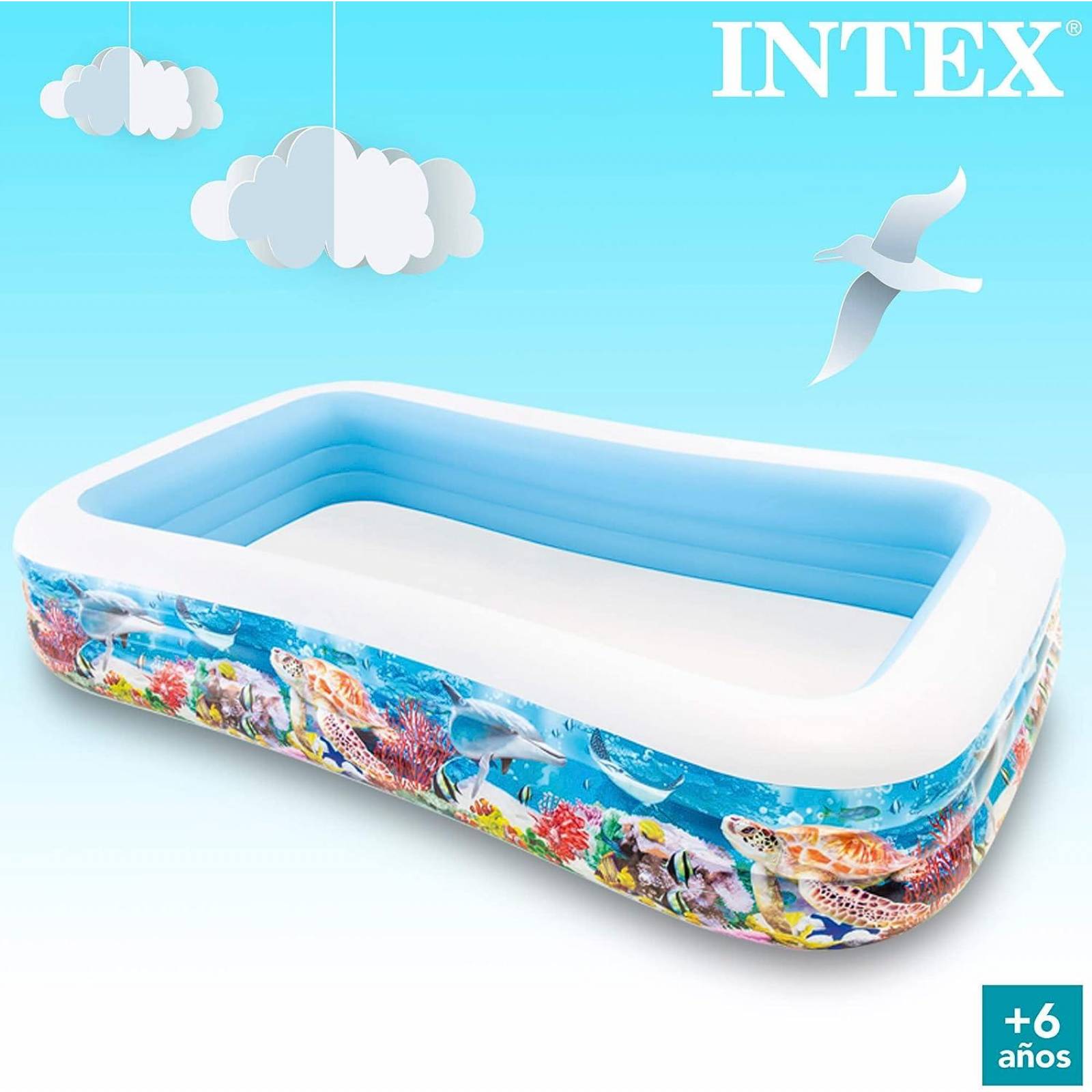 Alberca Inflable Rectangular Diseño Playa Intex 58485 