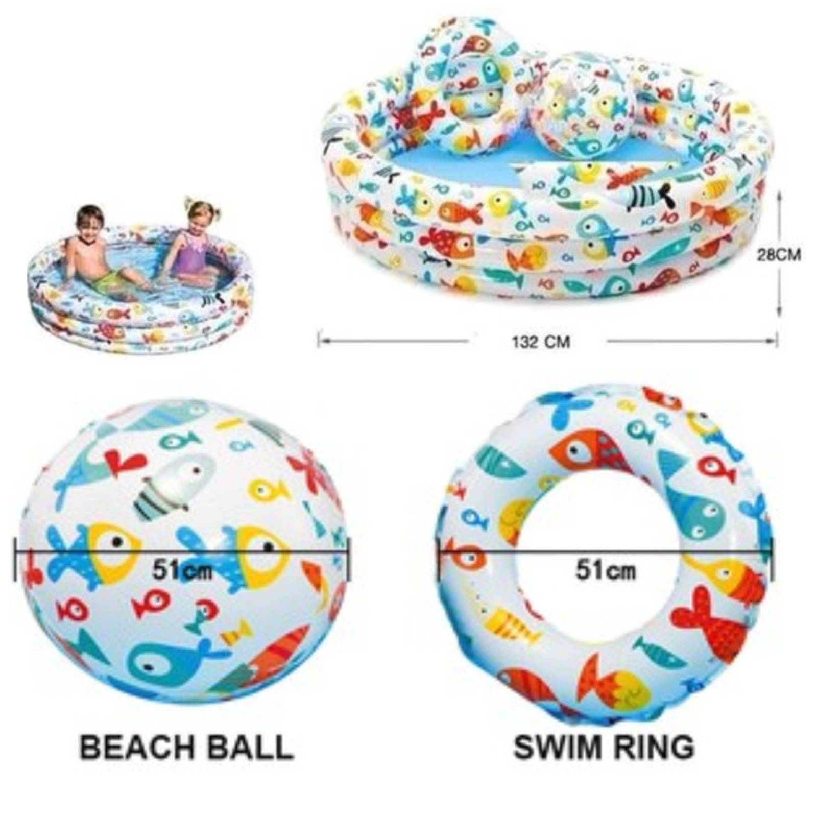 Alberca Inflable 3 piezas Diseño Playa Intex 59469 