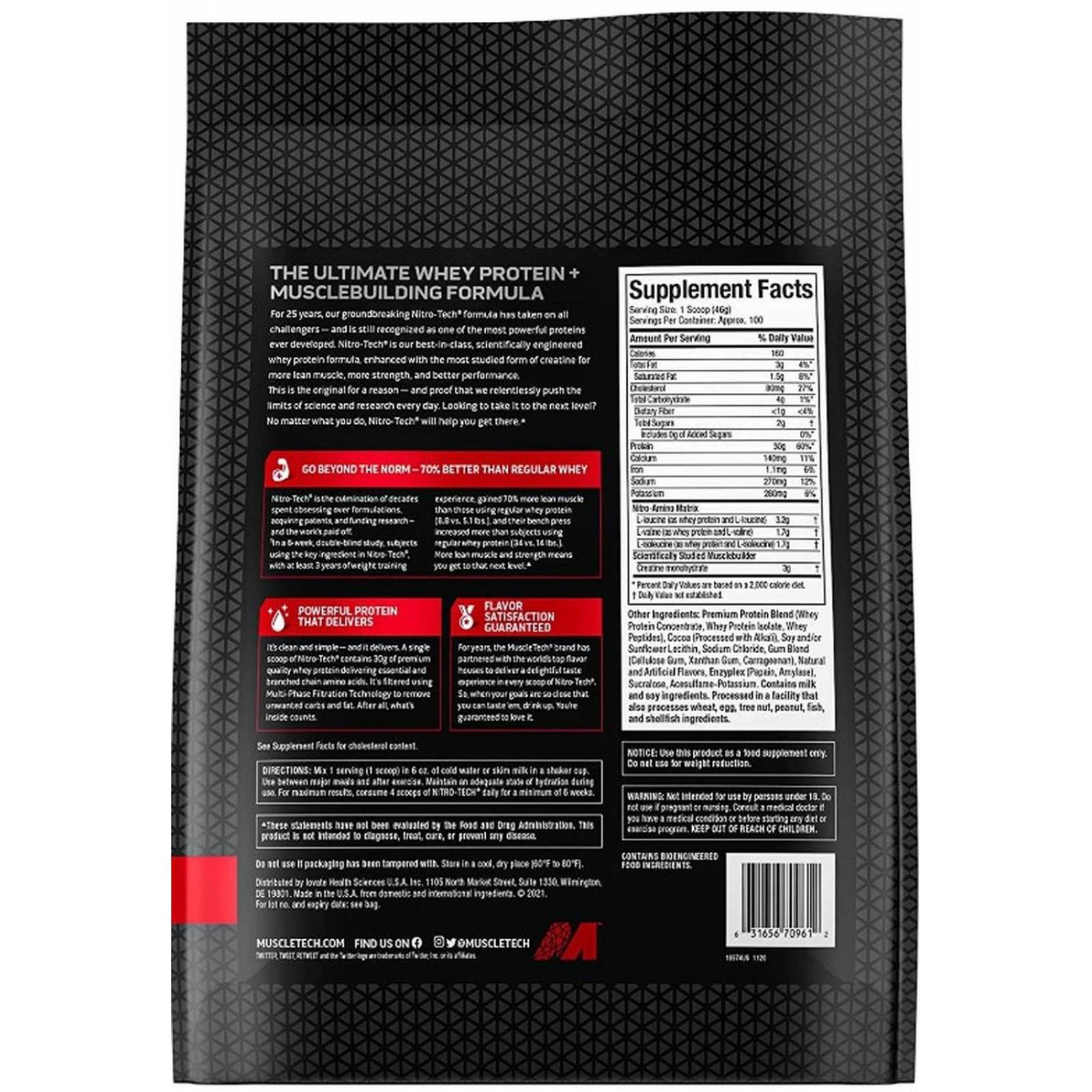 Proteína Muscletech Nitro Tech Whey Protein 10 lb 