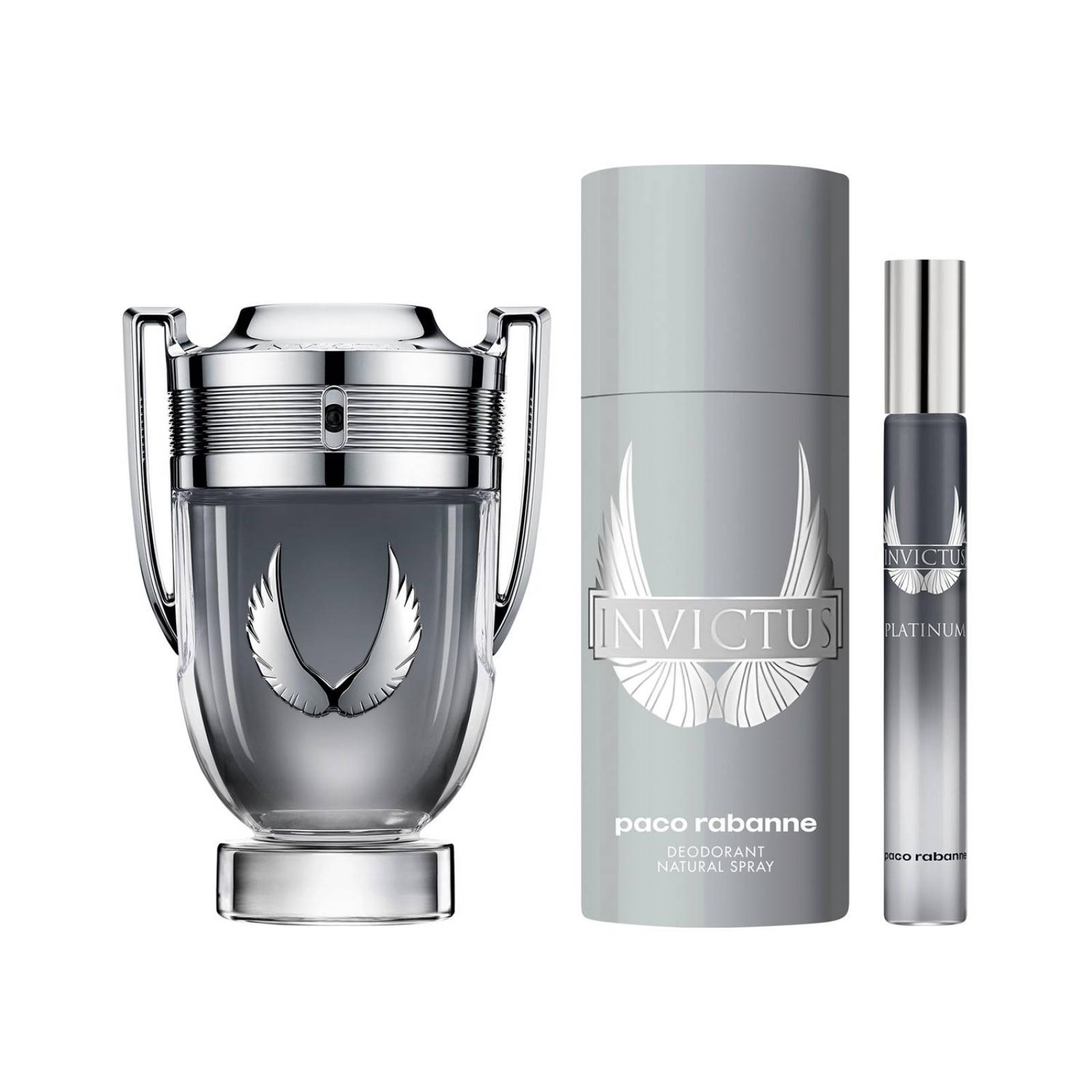 Set Invictus Platinum de Paco Rabanne 3 piezas EDP 