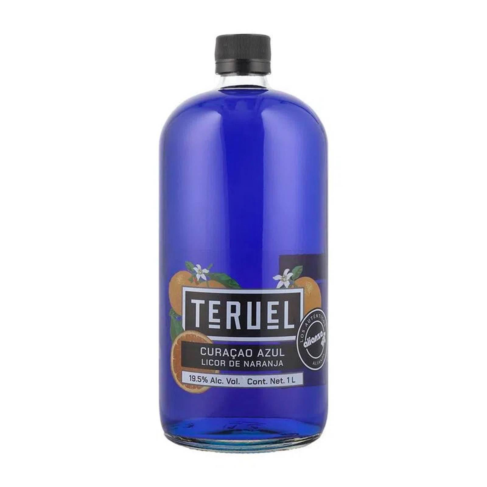 Pack de 6 Licor Teruel de Naranja Curacao Azul 1 L 