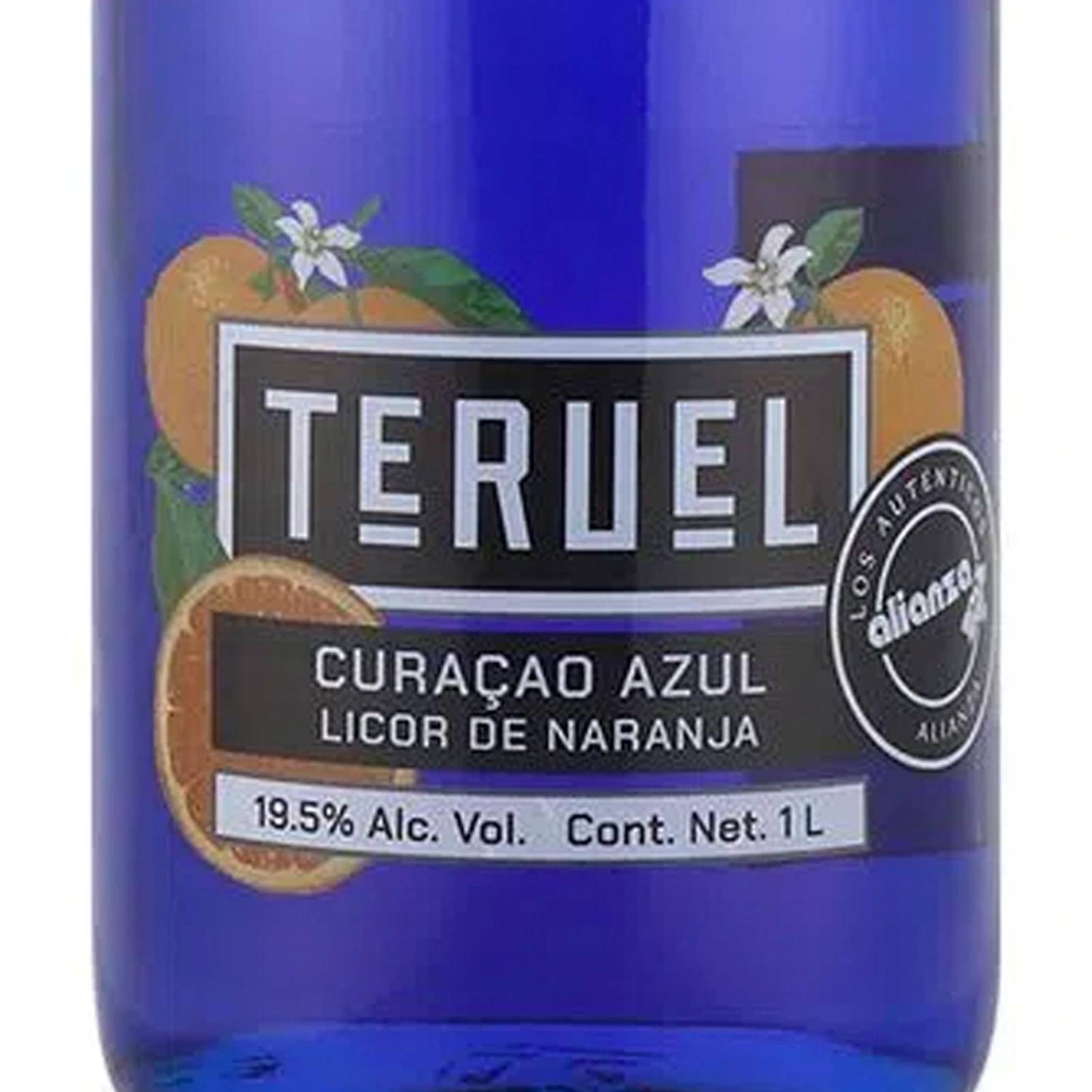 Pack de 6 Licor Teruel de Naranja Curacao Azul 1 L 