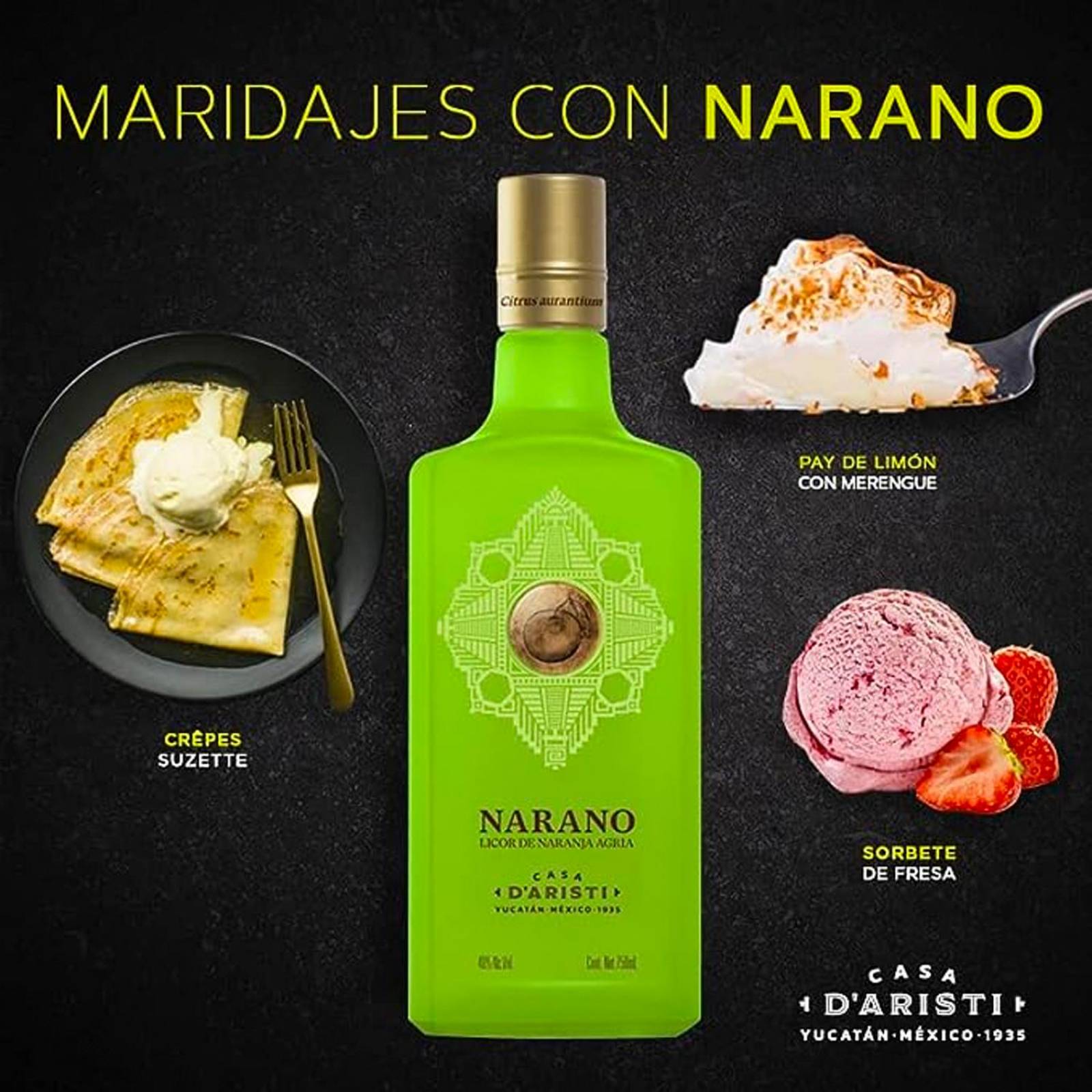 Pack de 6 Licor Narano de Naranja Agria 750 ml 