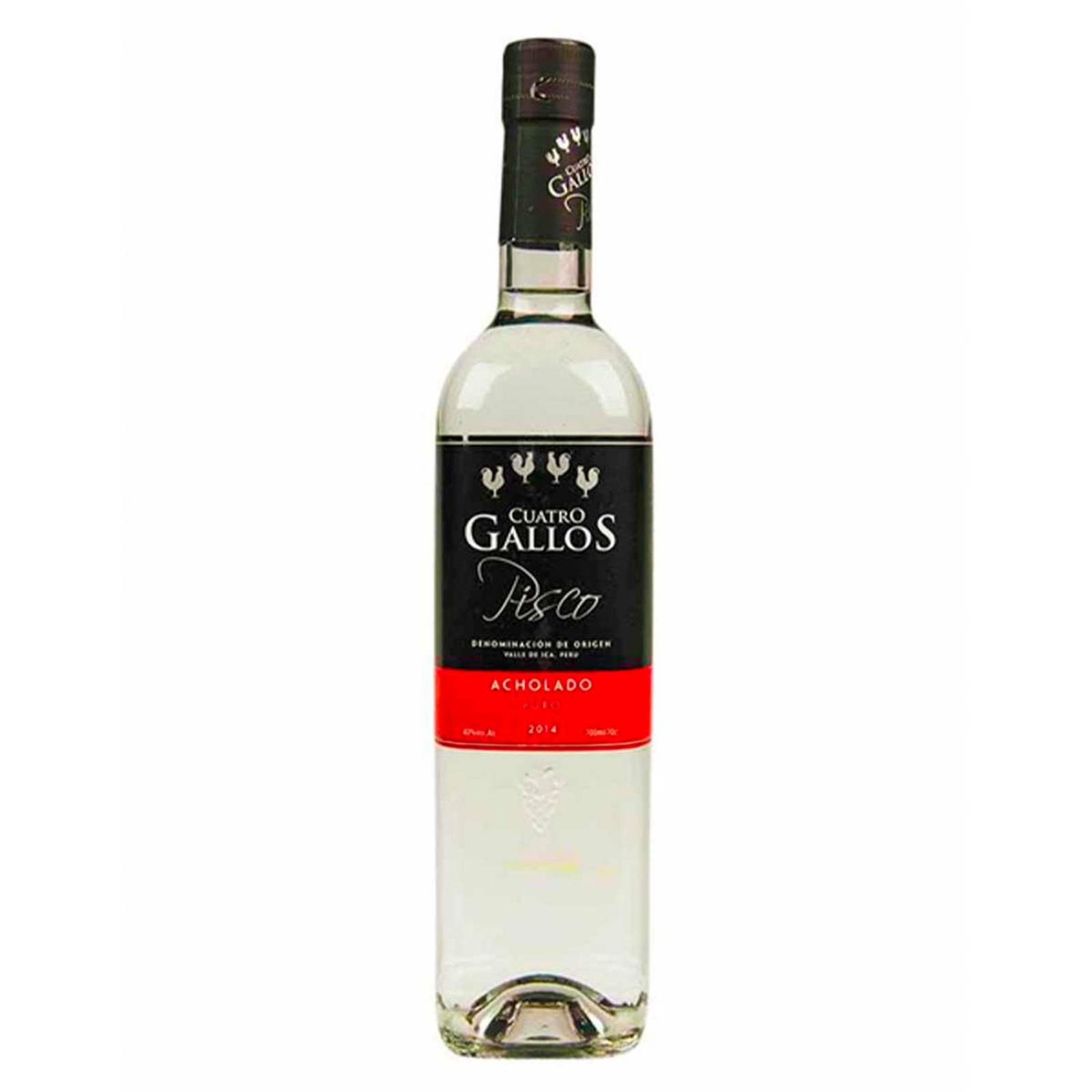 Pack de 4 Pisco Cuatro Gallos Acholado 750 ml 